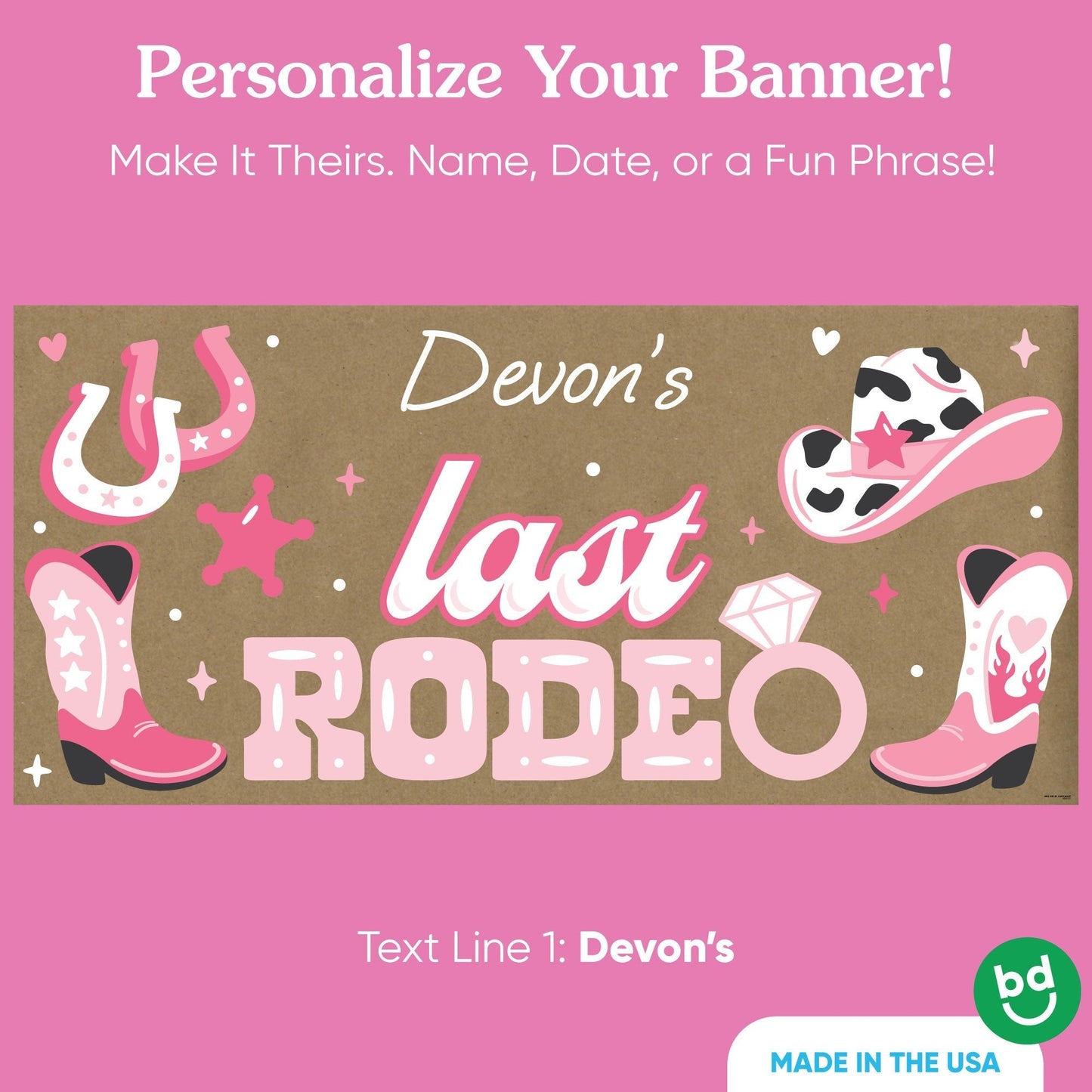 Custom Text Last Rodeo Kraft Banner