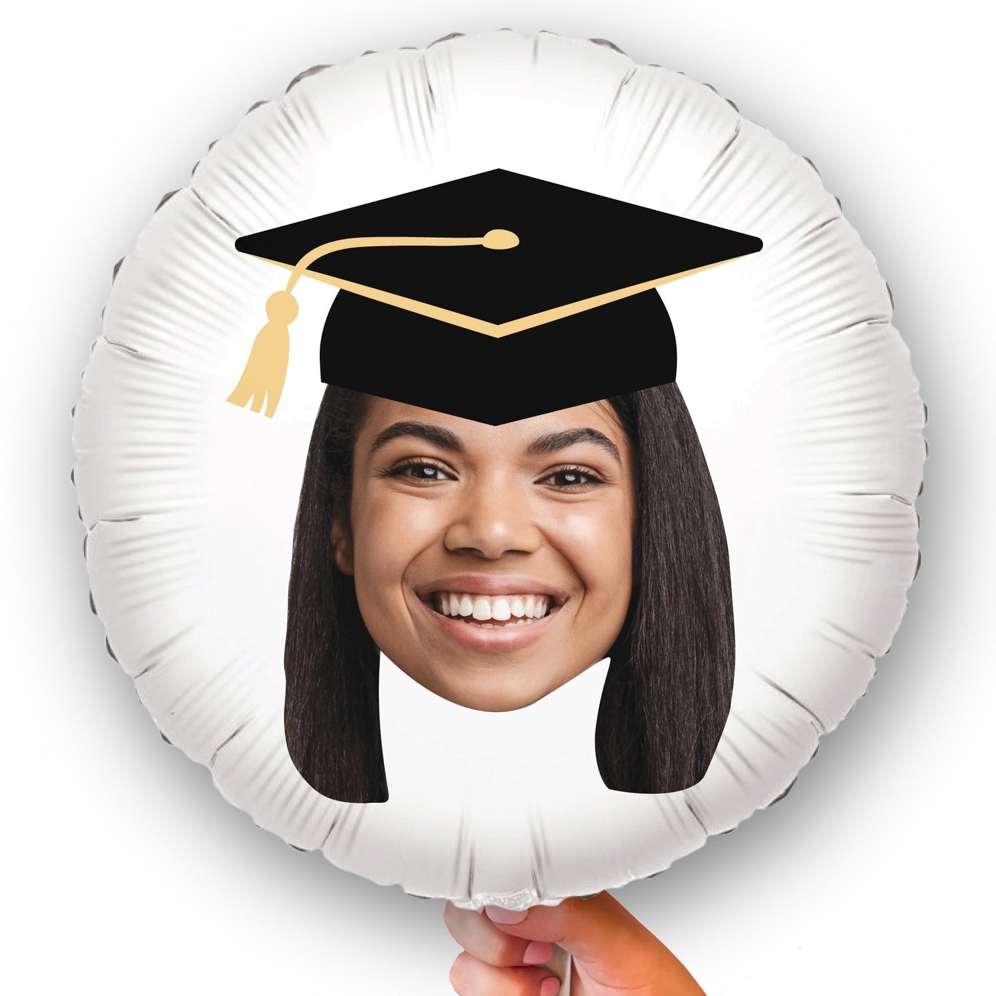 Personalized Fun Face Grad Cap Balloon - Double Sided - 1 Ct