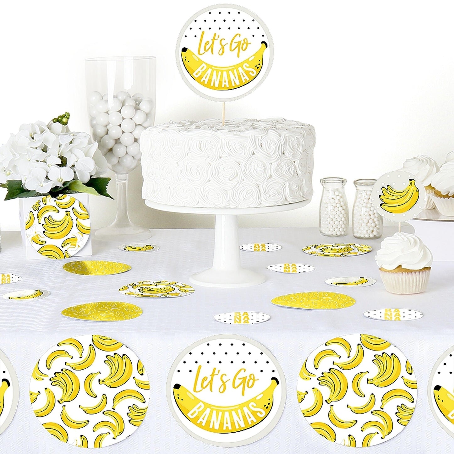 Let's Go Bananas - Tropical Party Giant Circle Confetti - Party Decorations - Large Confetti 27 Count