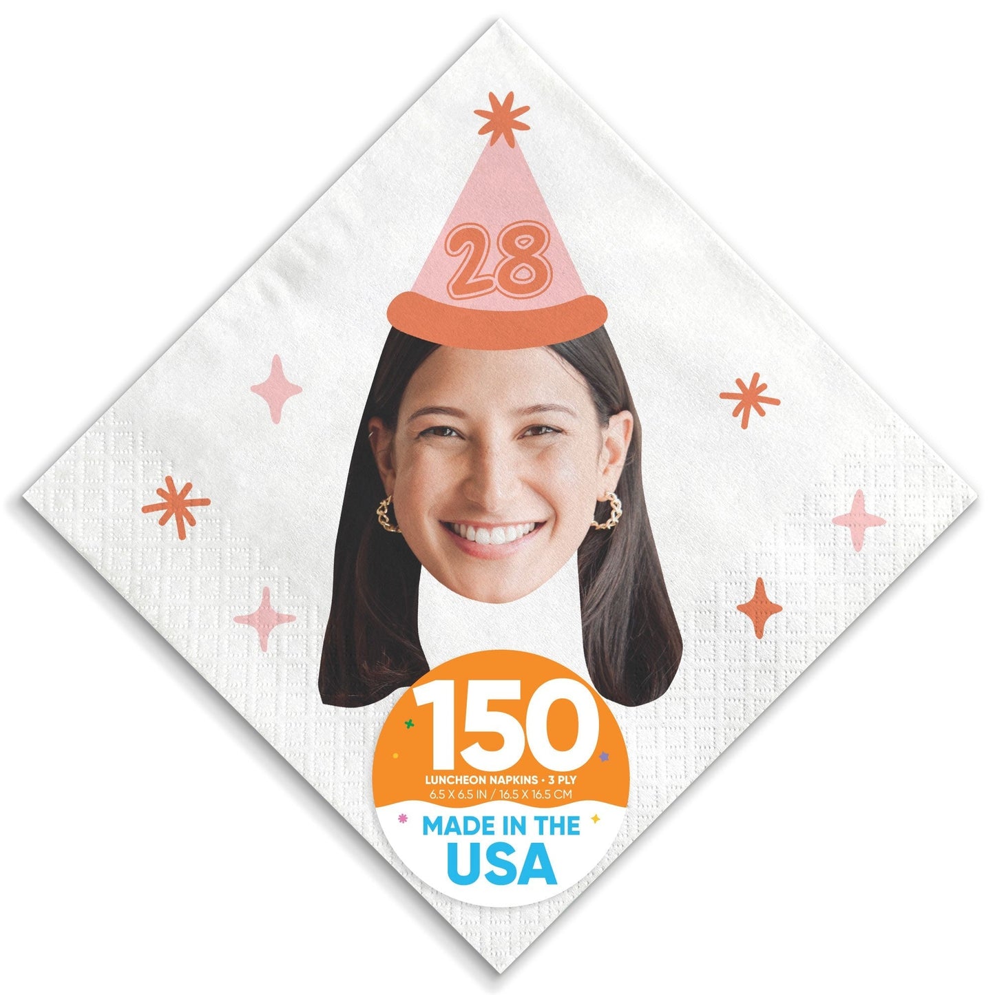 Custom Face Napkins - Birthday