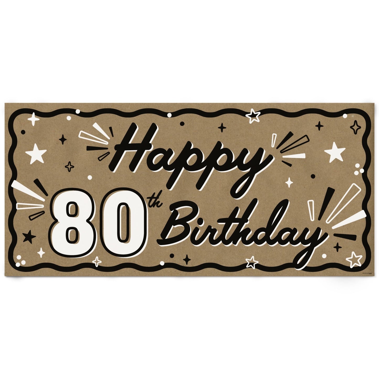 80th Birthday Kraft Banner