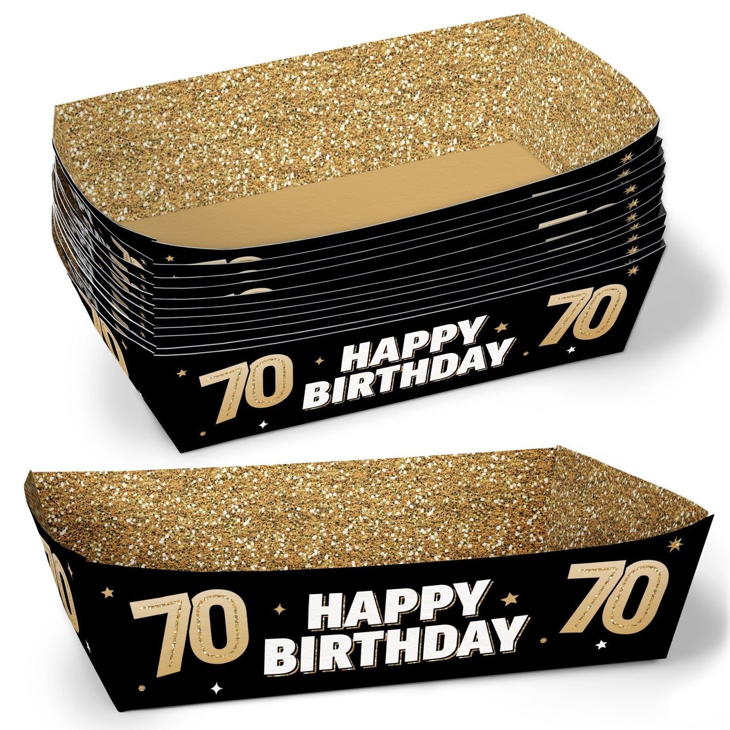 70th Birthday Party Paper Food Trays