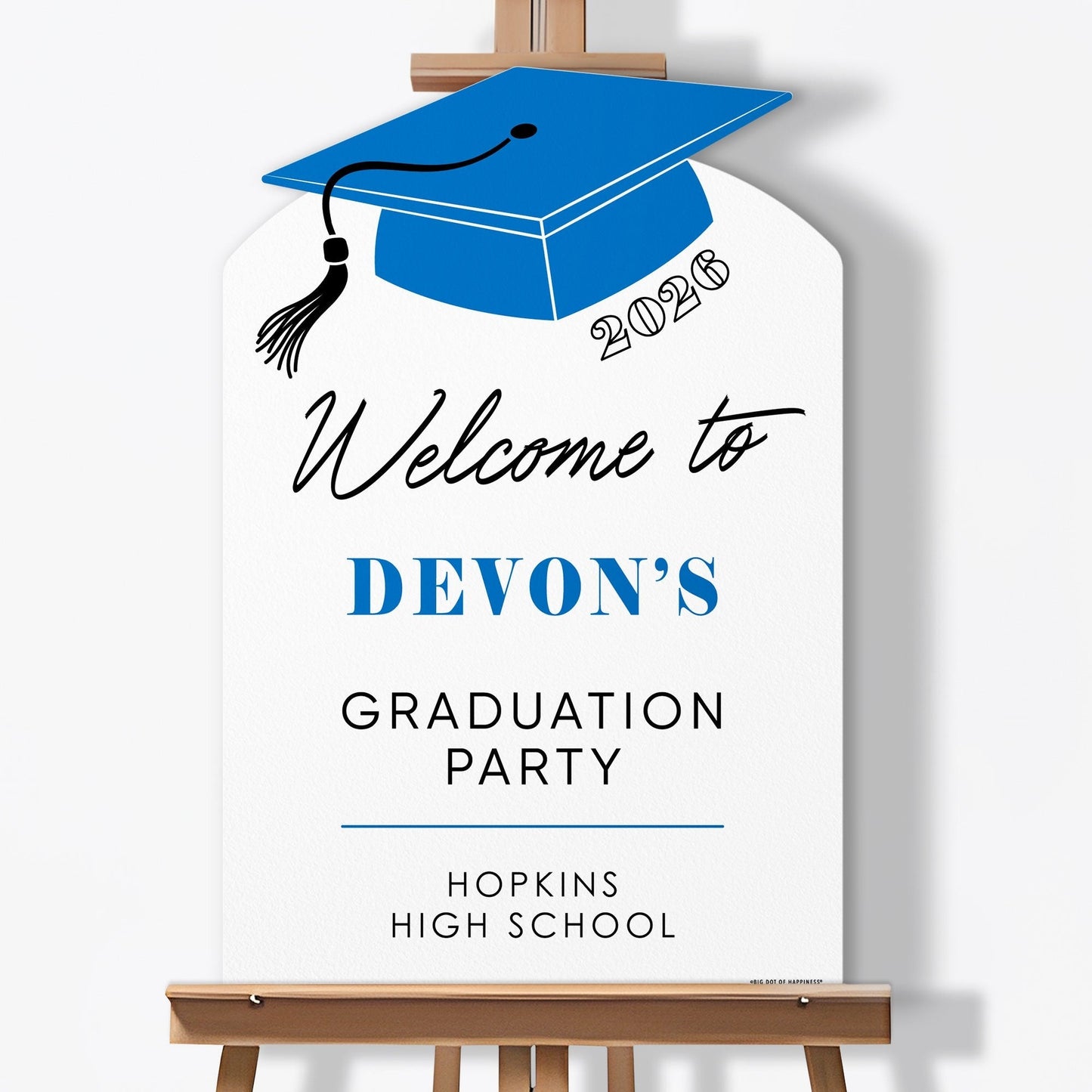 Custom Text Blue Grad Welcome Sign