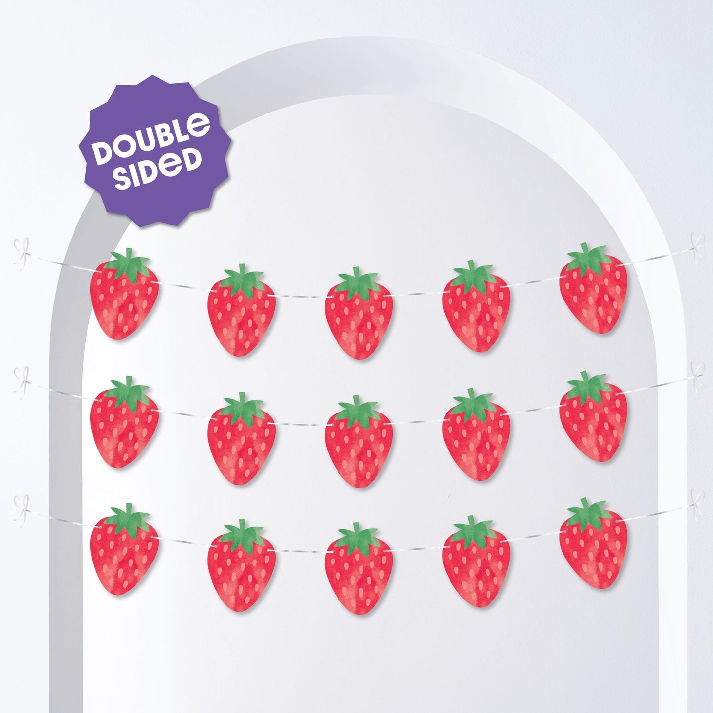 Berry Sweet Strawberry Garland Banner - 15 Pc
