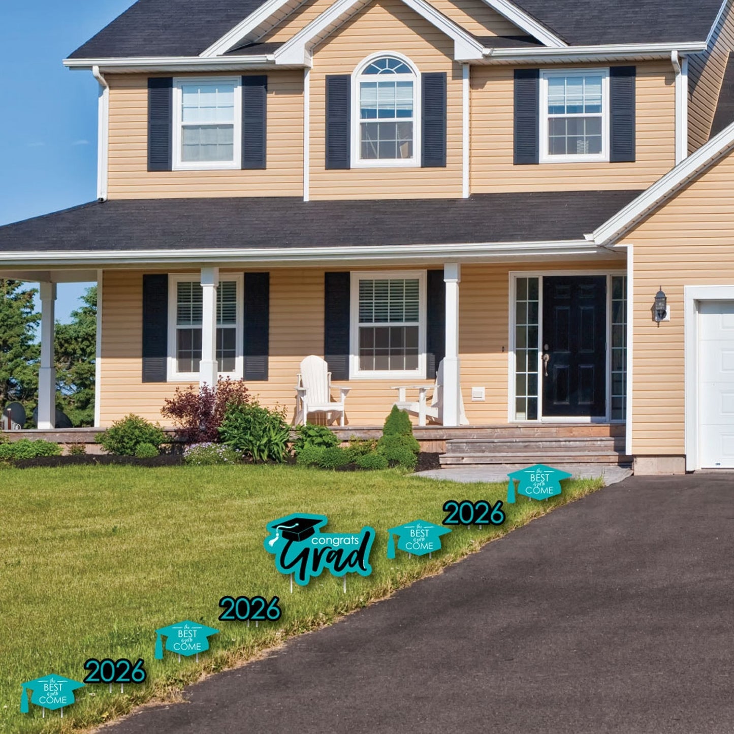 Teal Grad - Best is Yet to Come - Yard Sign & Outdoor Lawn Decorations - 2026 Turquoise Graduation Party Yard Signs - Set of 8