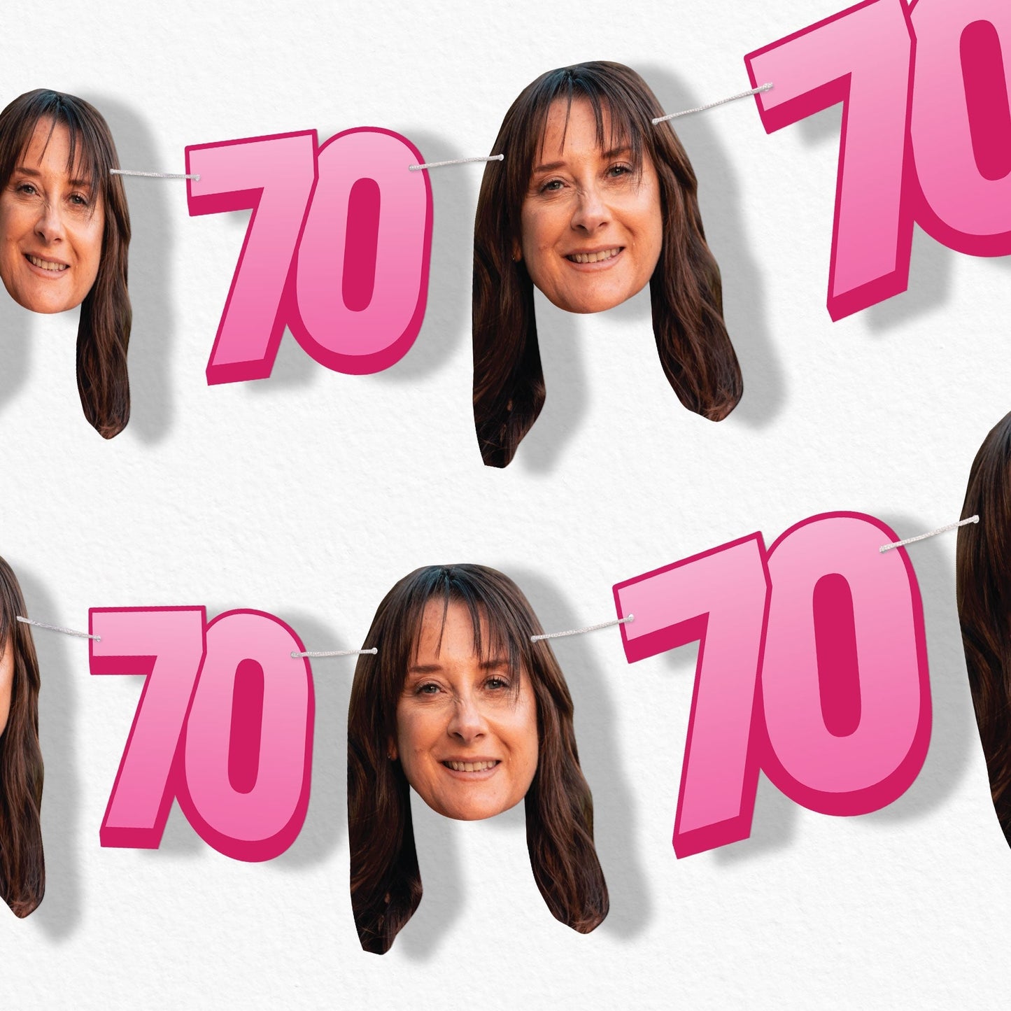 Custom Face 70th Birthday Garland Banner