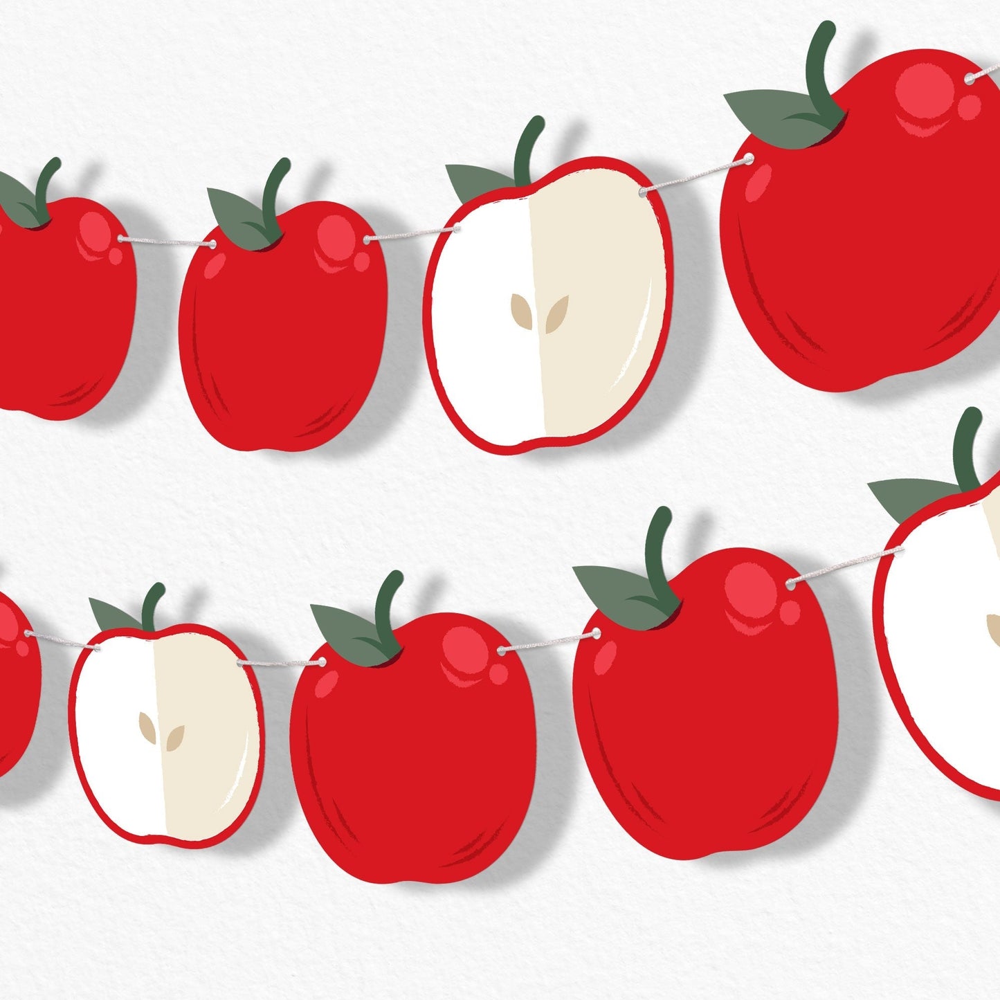Apple Garland Banner - 15 Pc