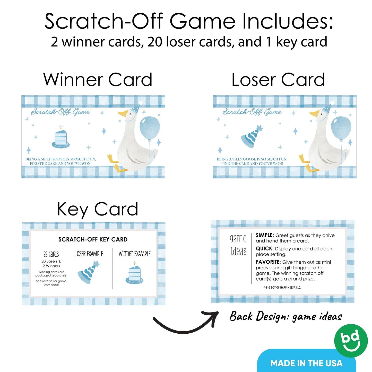 One Silly Goose Blue Scratch Off Cards Game - 22 Ct