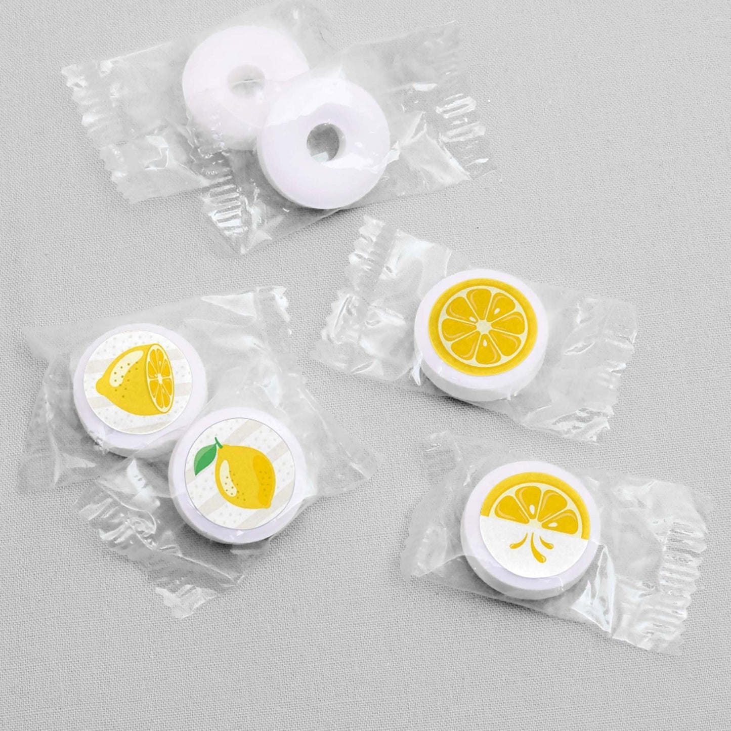 So Fresh - Lemon - Citrus Lemonade Party Round Candy Sticker Favors - Labels Fit Hershey's Kisses - 108 ct