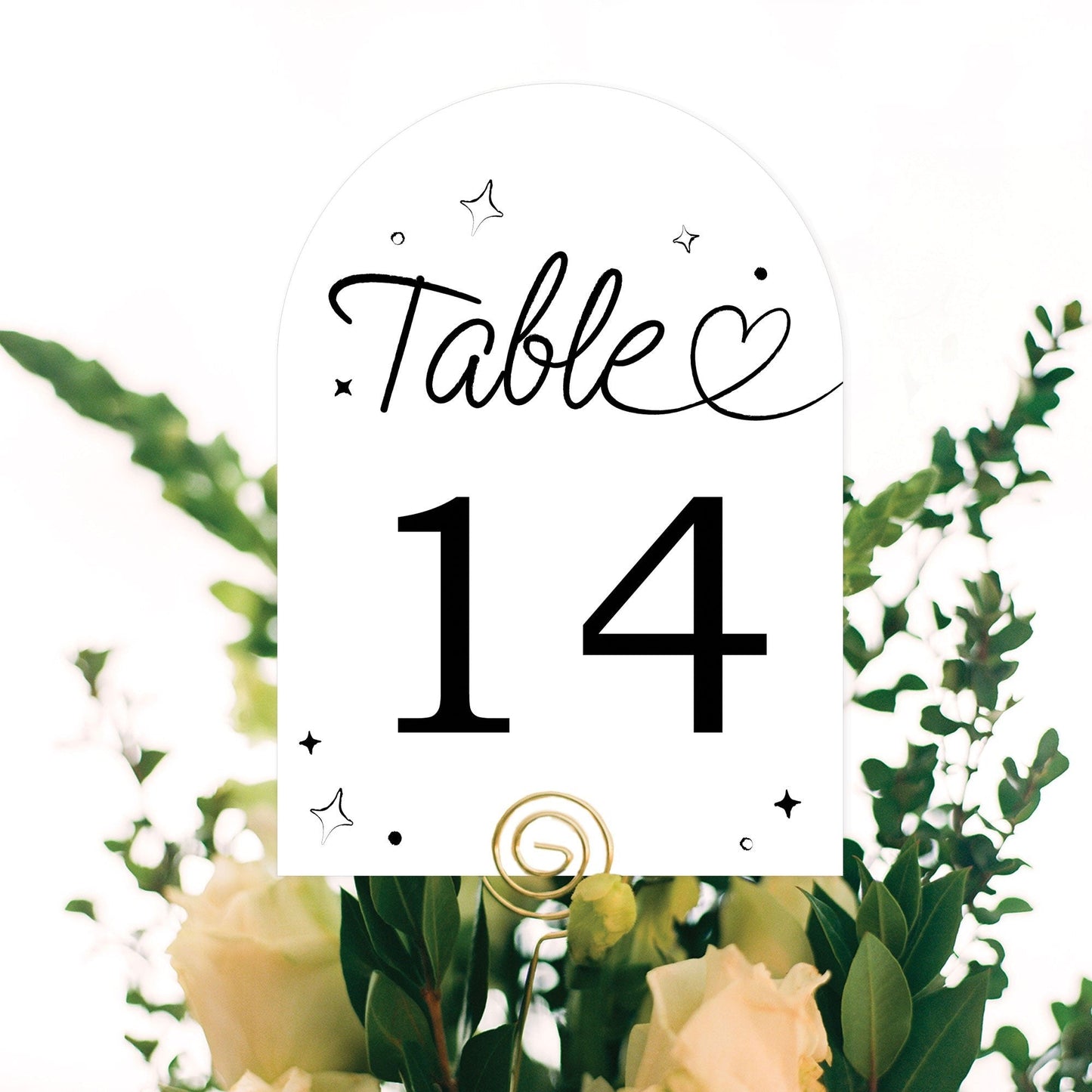 Wedding Hearts Table Numbers - 20 Ct