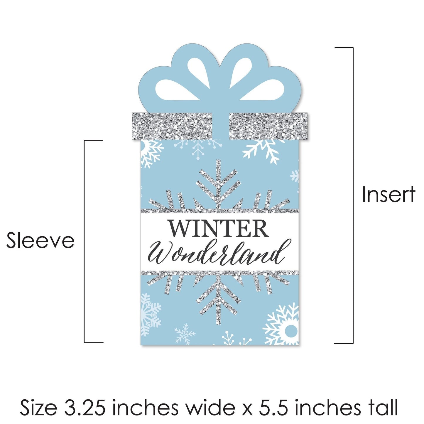 Winter Wonderland - Snowflake Holiday Party and Winter Wedding Money and Gift Card Sleeves - Nifty Gifty Card Holders - Set of 8