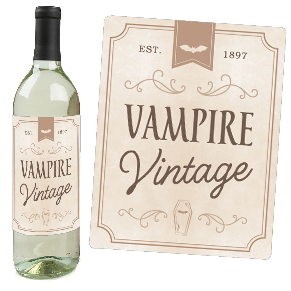 Vintage Halloween - Wine Bottle Stickers - 4 Ct