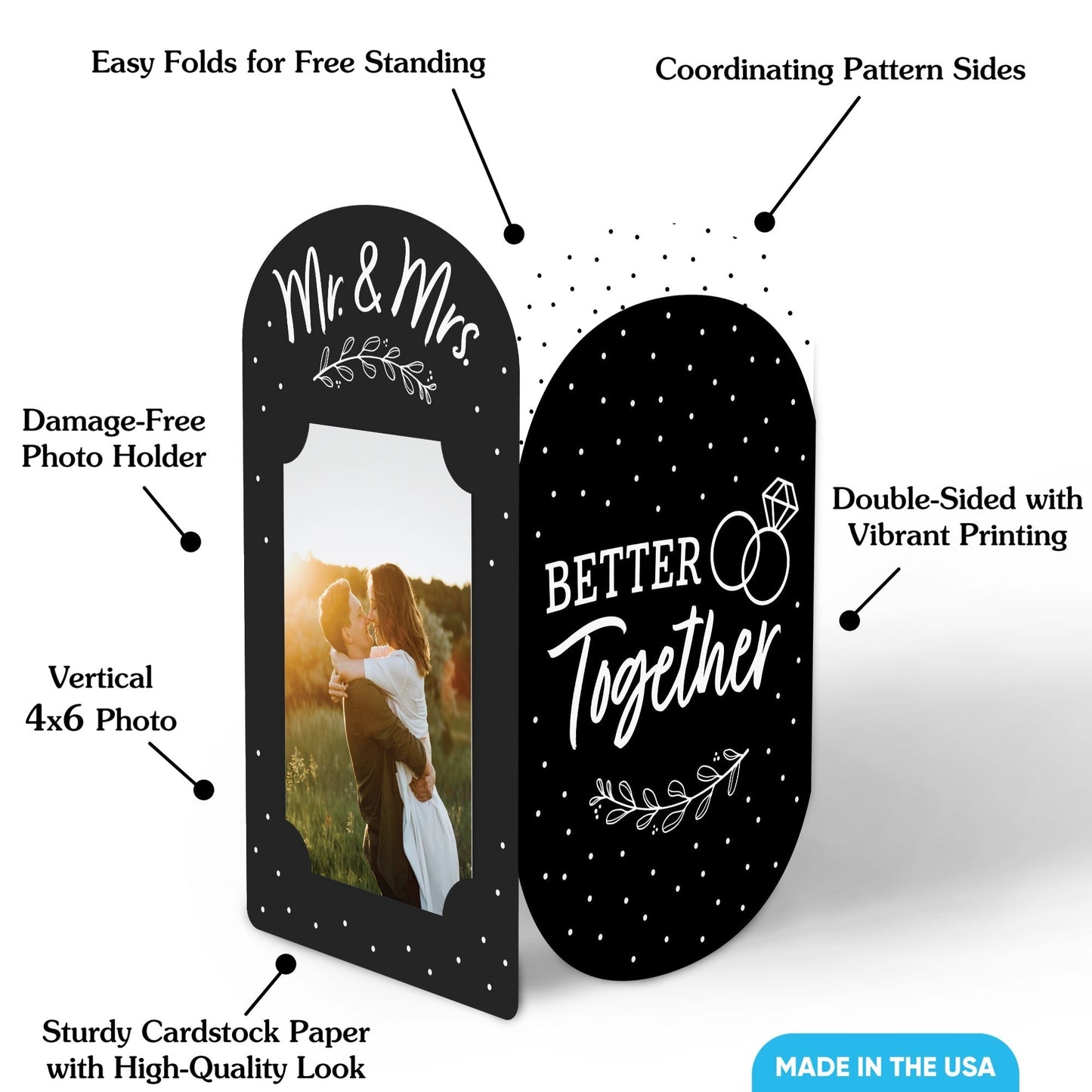Mr. and Mrs. Photo Centerpieces - 8 Ct