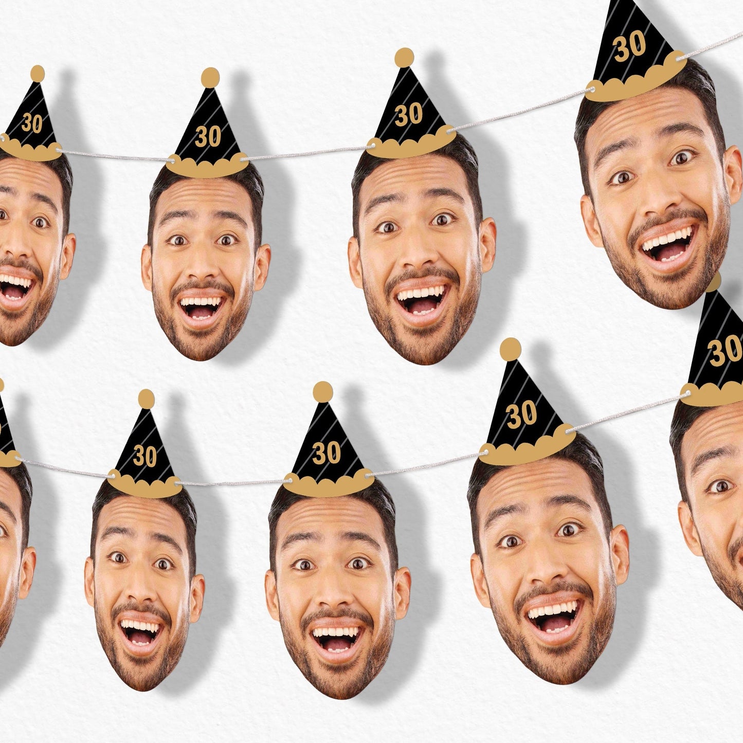 Custom Face Birthday Hat Garland Banner
