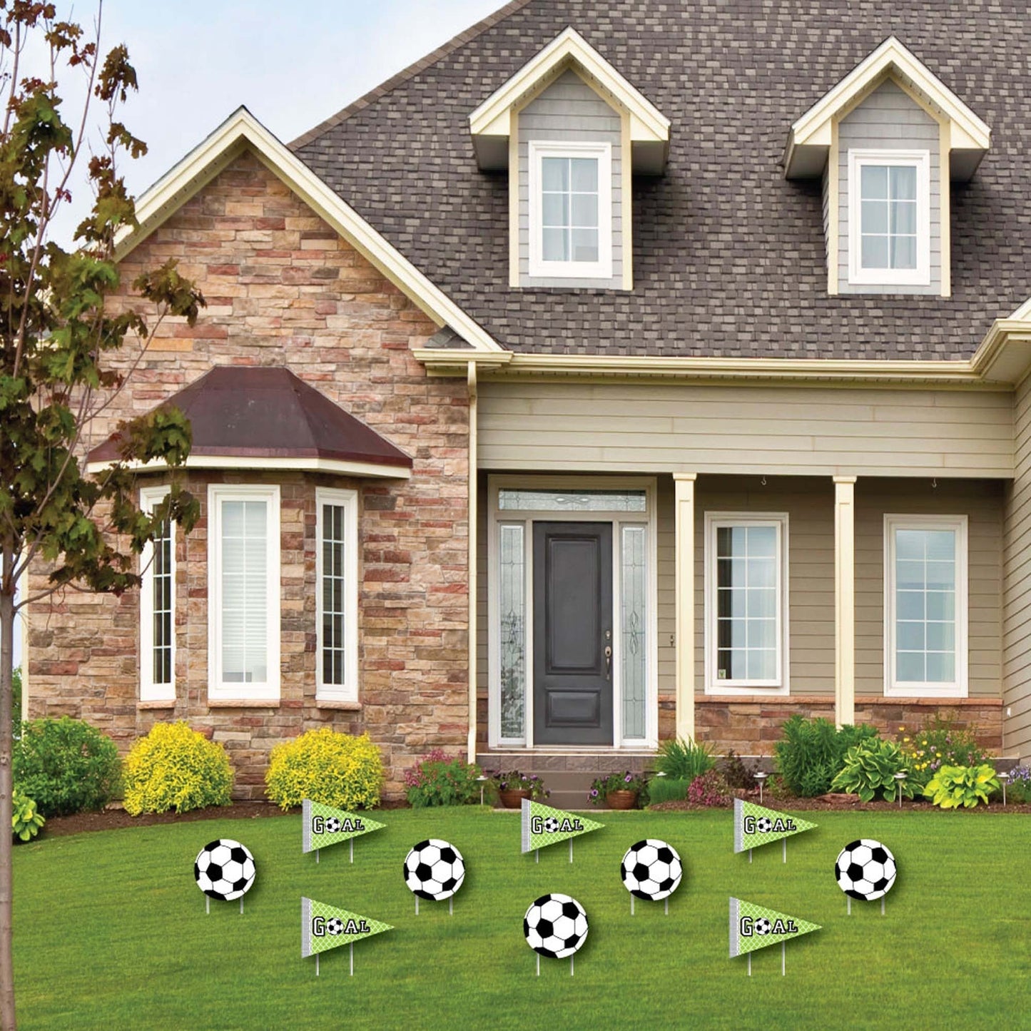 GOAAAL! - Soccer - Lawn Decorations - Outdoor Baby Shower or Birthday Party Yard Decorations - 10 Piece