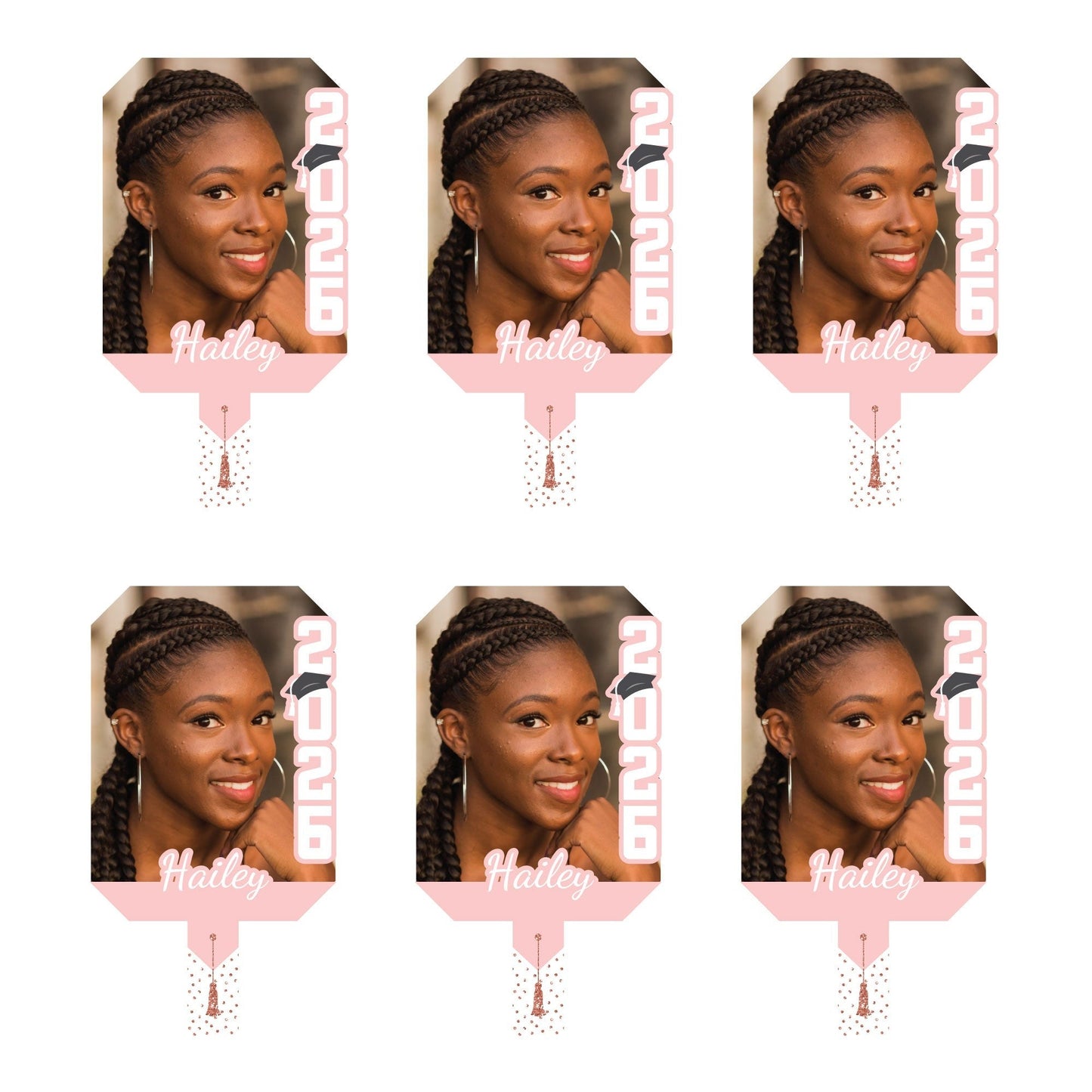 Custom Pastel Grad Photo Paddle 1, 3, 6, or 12 Ct