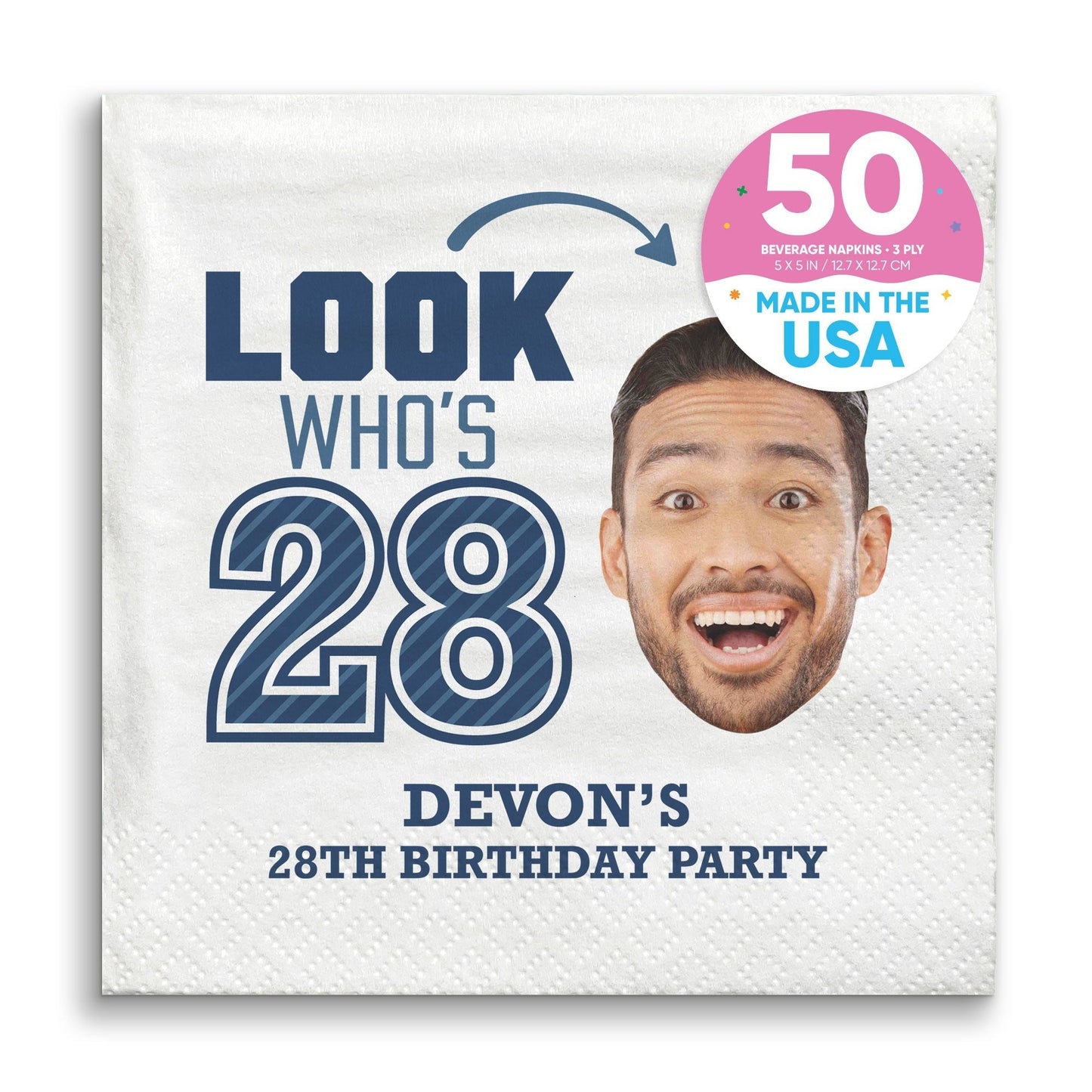 Custom Face Napkins - Look Who's Birthday