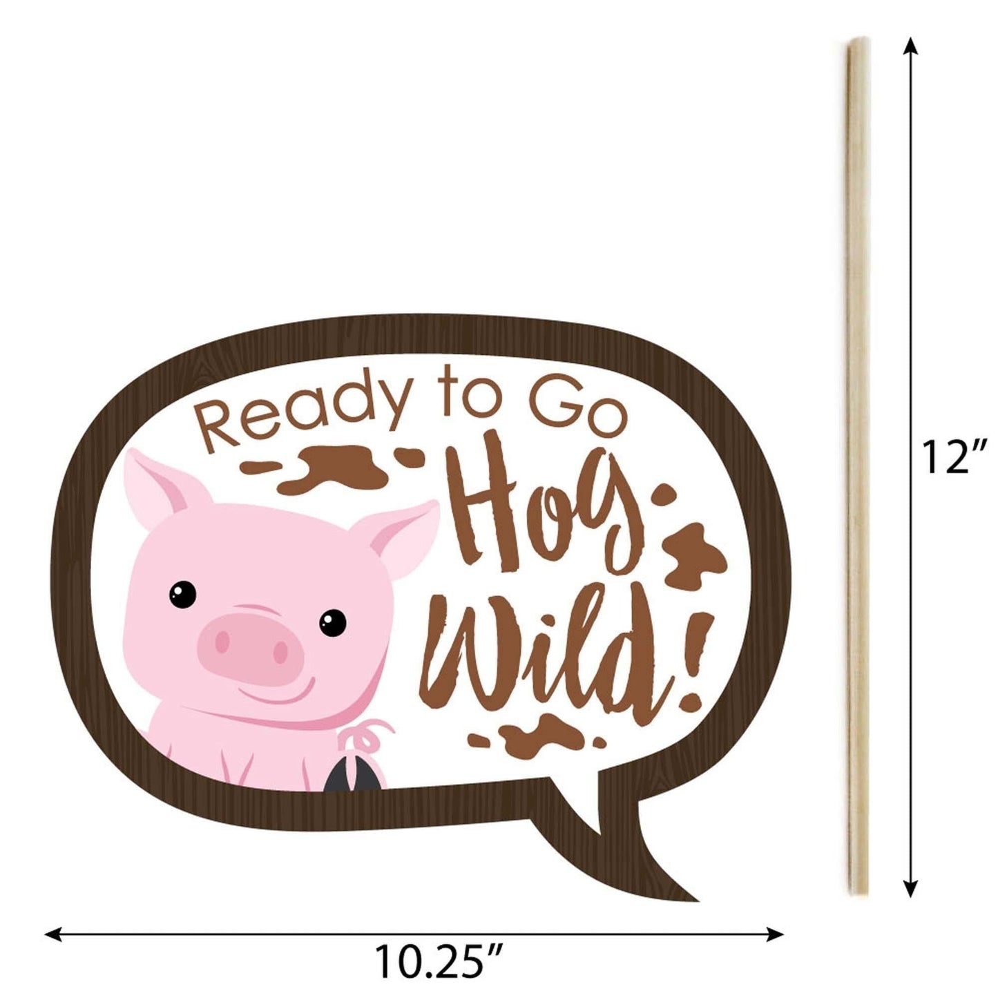 Funny Farm Animals - 10 Piece Barnyard Baby Shower or Birthday Party Photo Booth Props Kit