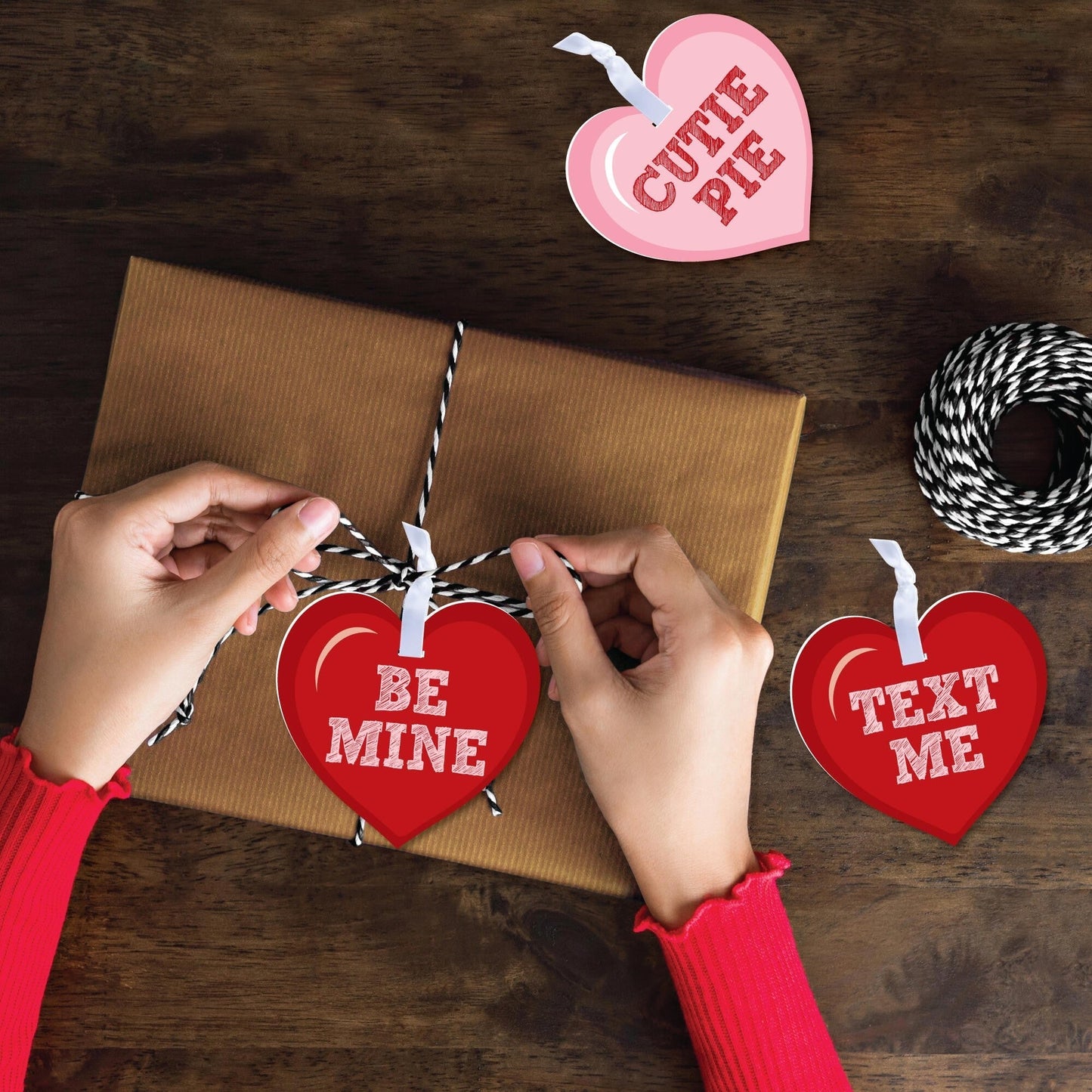 Conversation Hearts - Valentine's Day Decorations - Tree Ornaments - Set of 12
