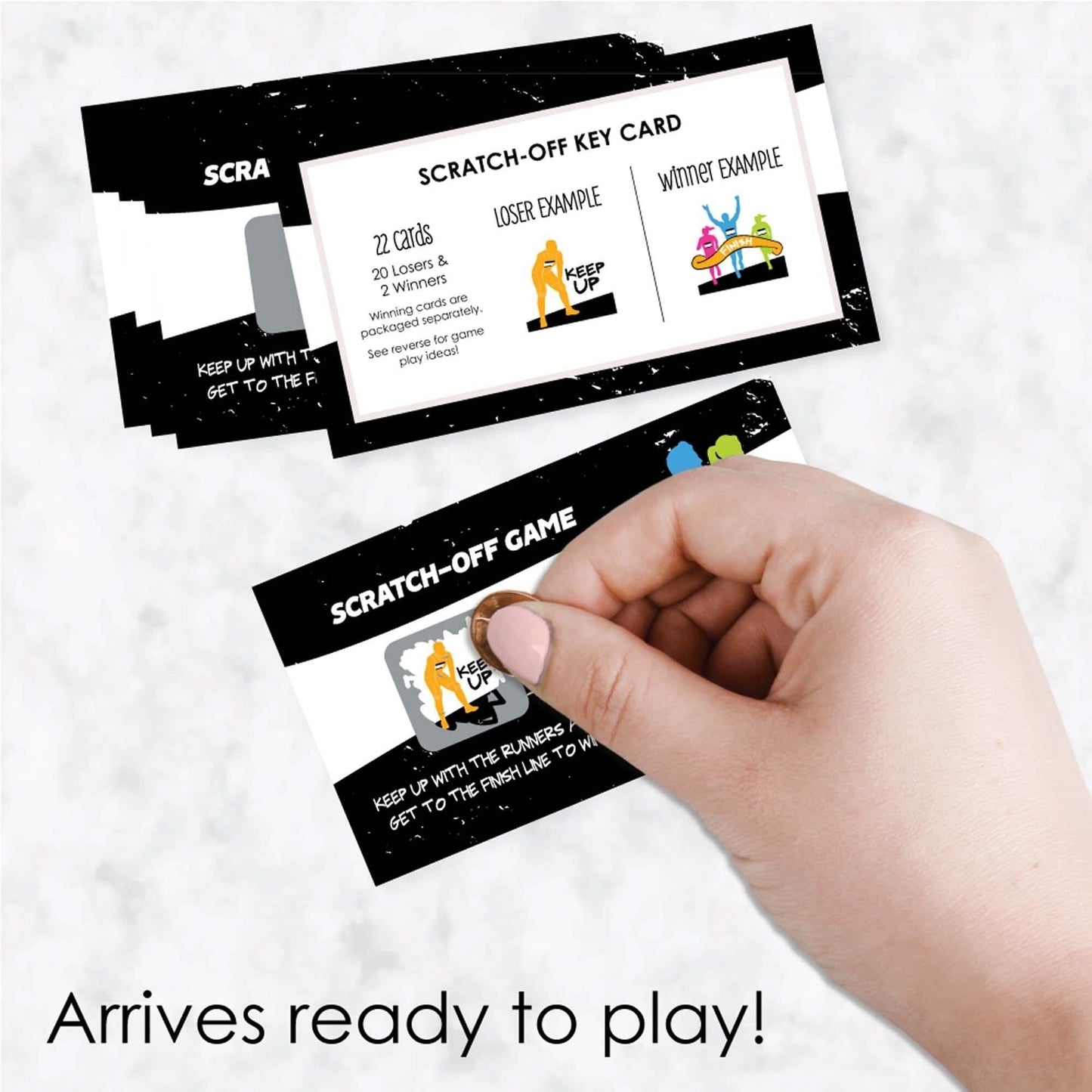 Set The Pace - Running - Track, Cross Country or Marathon Party Scratch Off Cards - 22 Cards