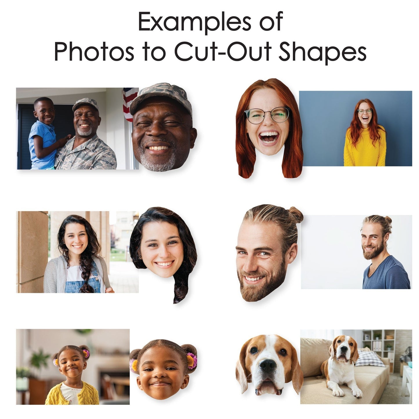 Fun Face - Custom Photo Head Cut Out Lawn Decorations - Outdoor Yard Sign - Upload 1 Photo - 10 Piece