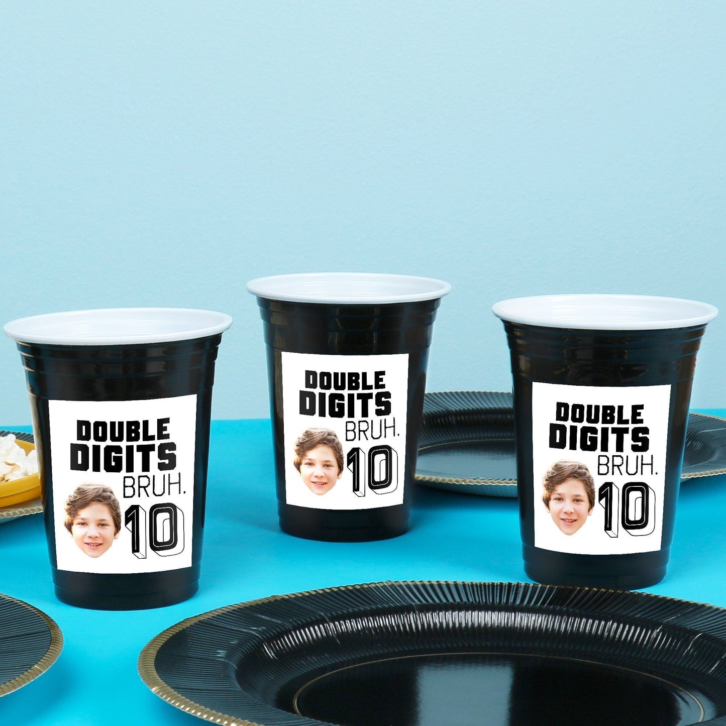 Custom Text Party Cups - 10th Birthday Bruh - 16 Ct
