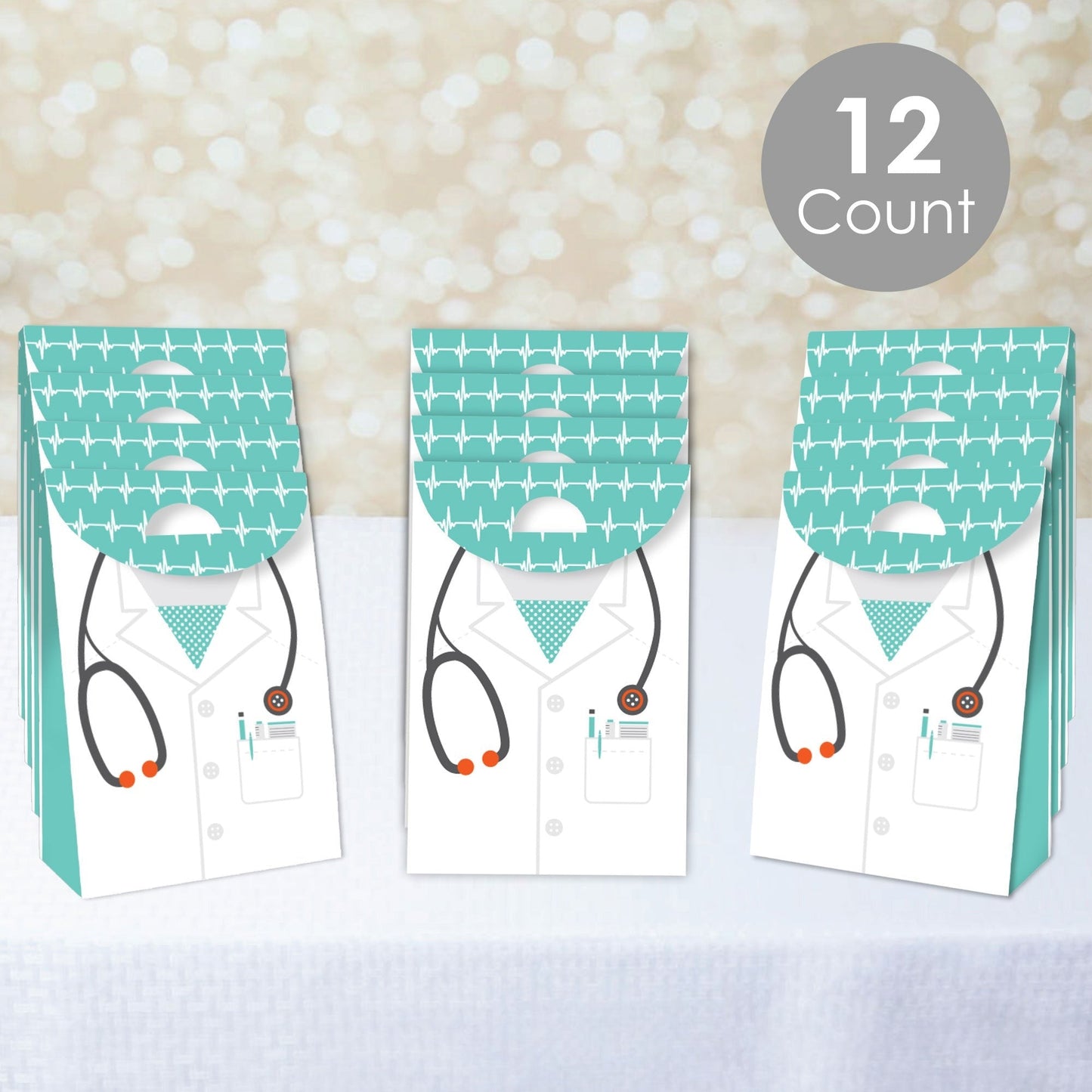 Medical School Grad - Doctor Graduation Gift Favor Bags - Party Goodie Boxes - Set of 12