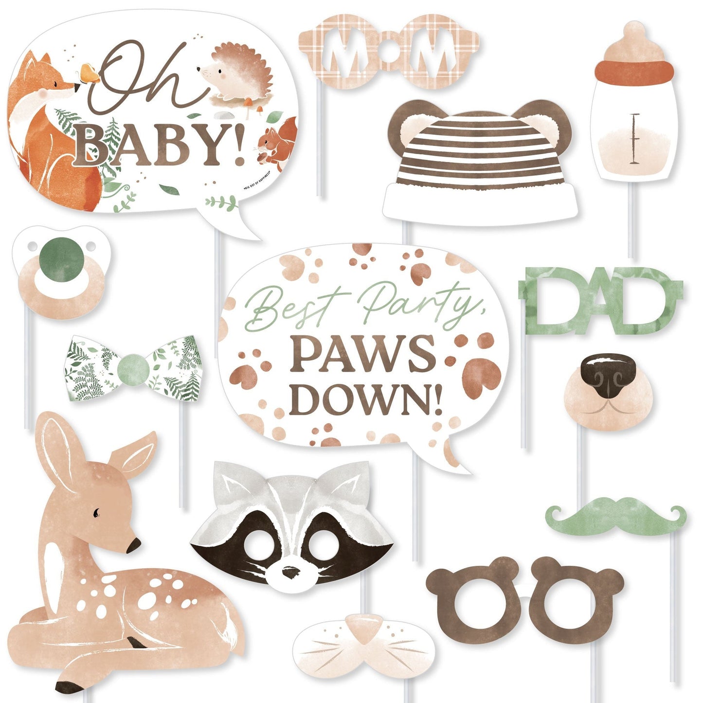 Woodland Animals Photo Props - 20 Ct