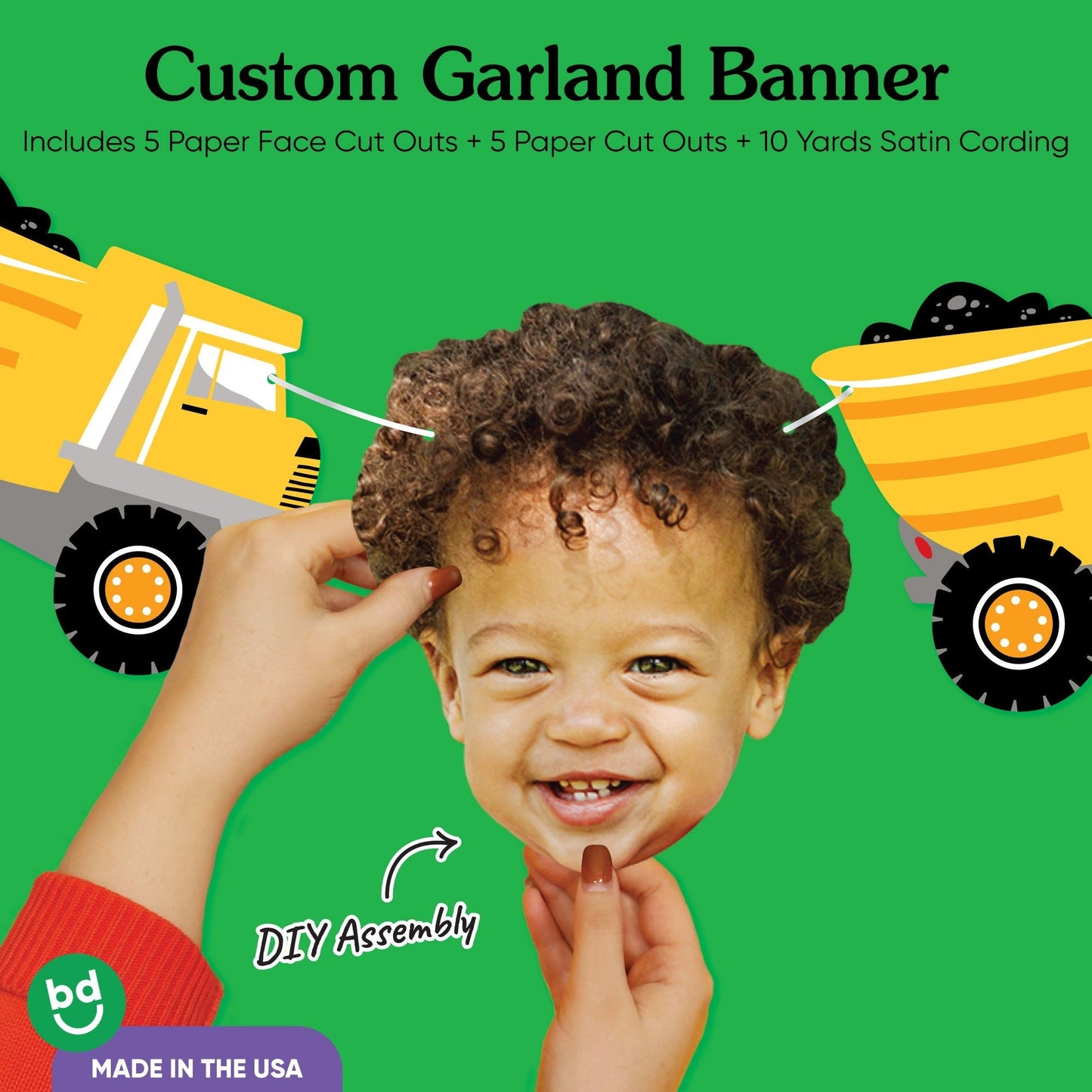 Custom Face Garland Banner - Construction