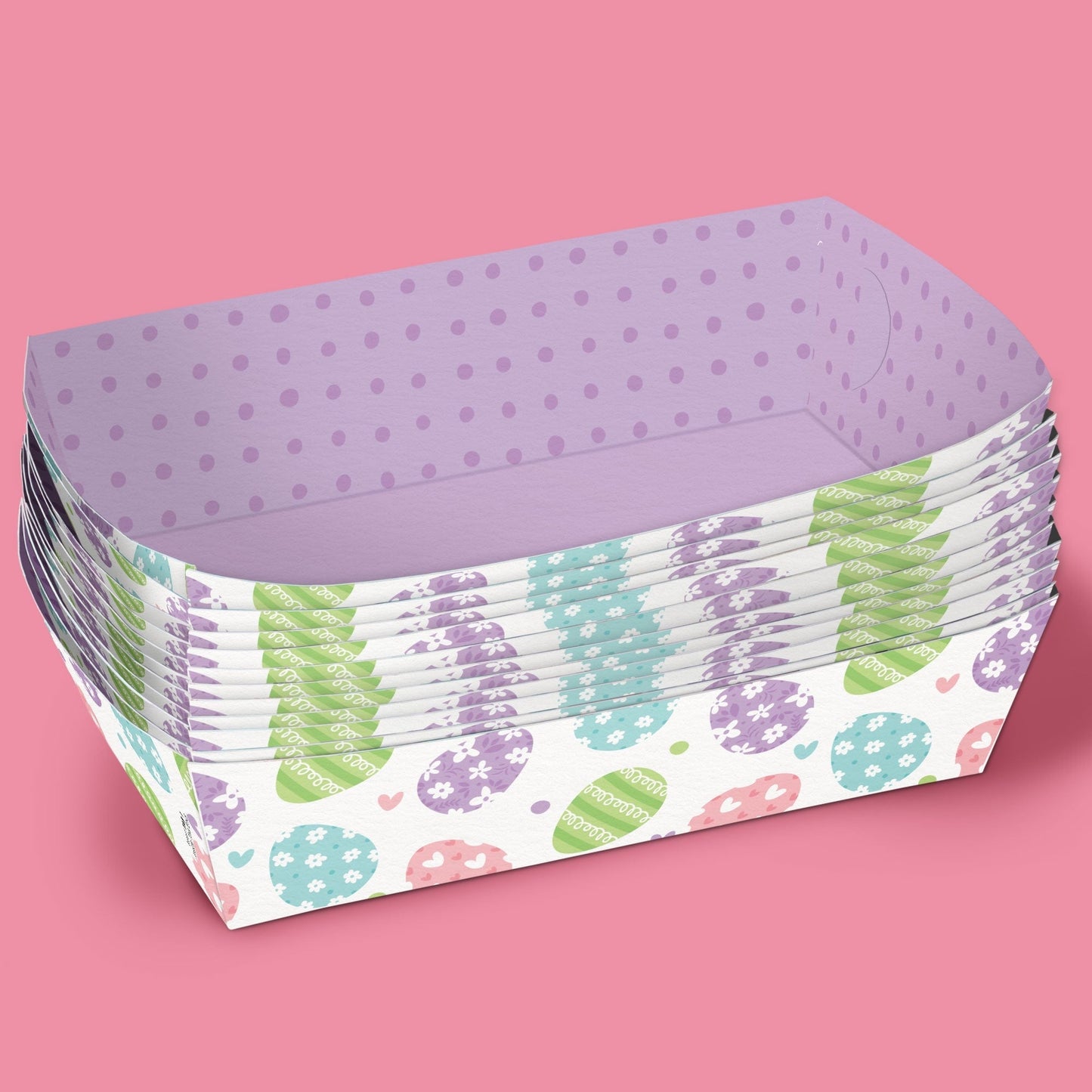 Spring Easter Paper Food Trays - 12 Ct