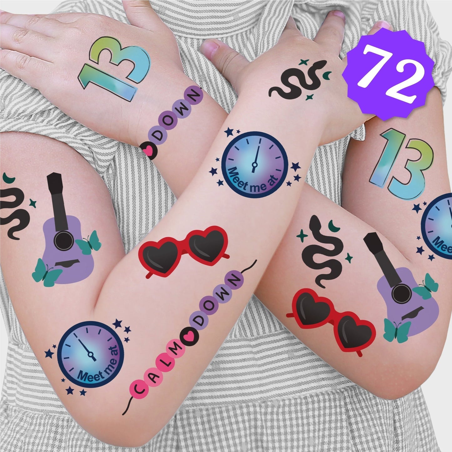In My Party Era Temporary Tattoos - 72 Ct