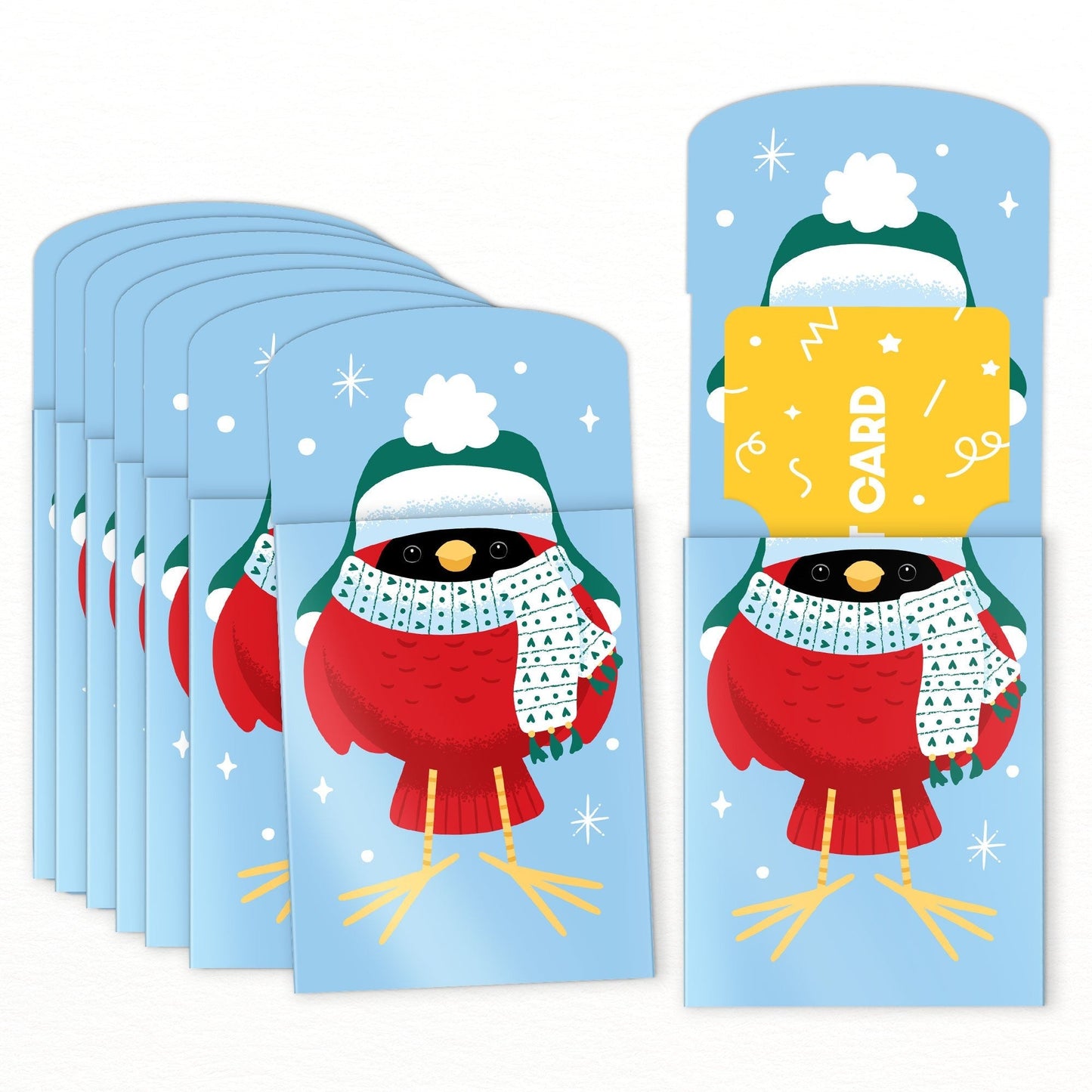 Winter Birds Nifty Gifty Card Holders - 8 Ct