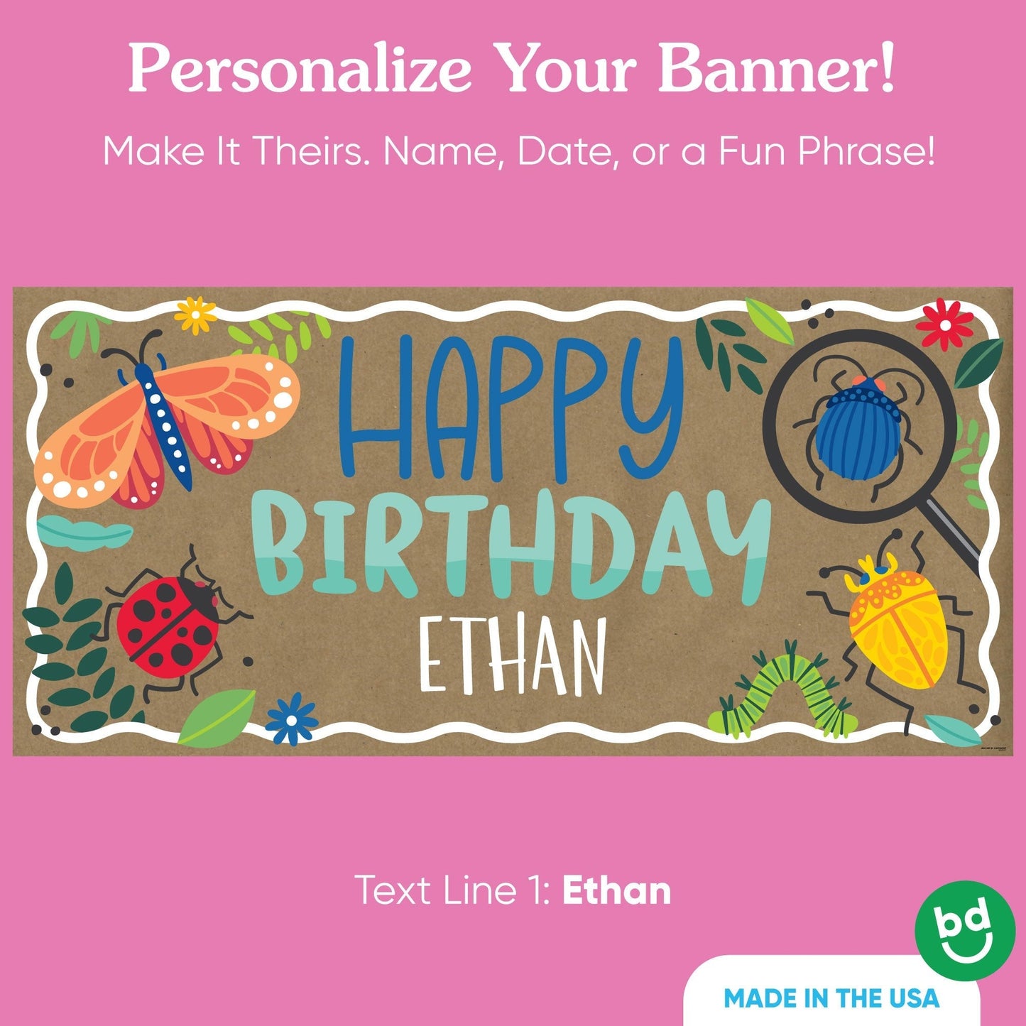 Custom Text Buggin' Out Birthday Kraft Banner