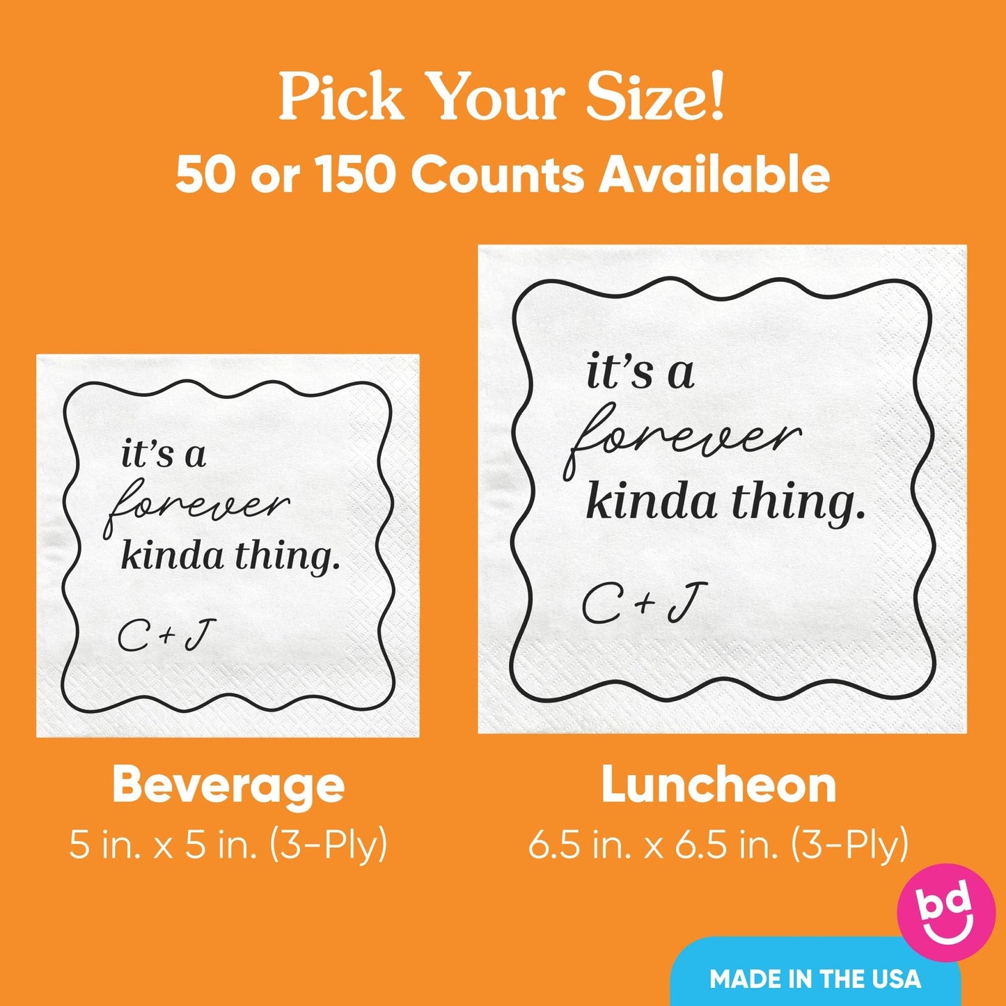 Custom Text - It's A forever Kinda Thing Wedding Napkins