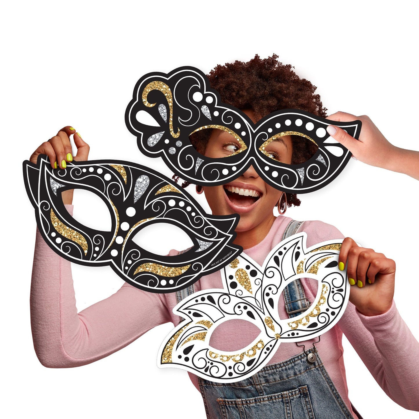 Masquerade - Mask Decorations - Venetian Mask Party Large Photo Props - 3 Pc