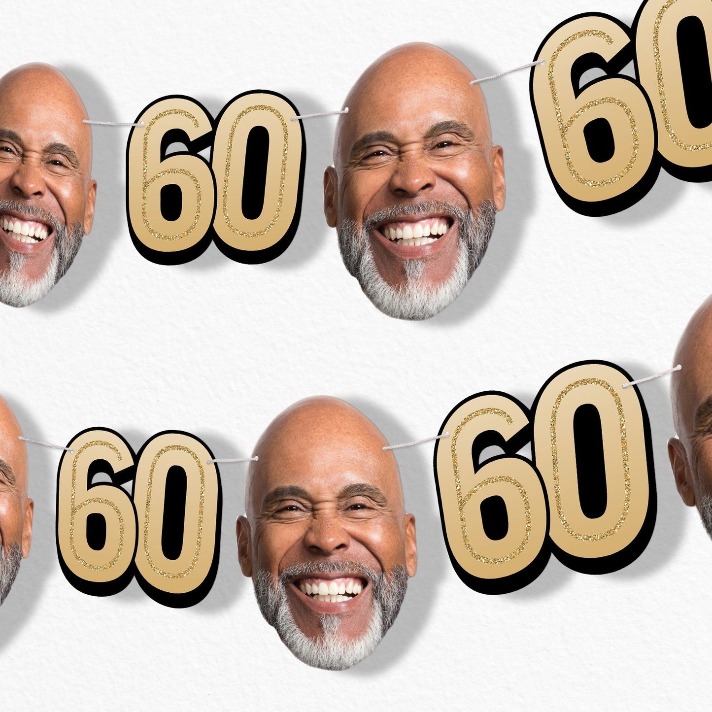 Custom Face 60th Birthday Garland Banner