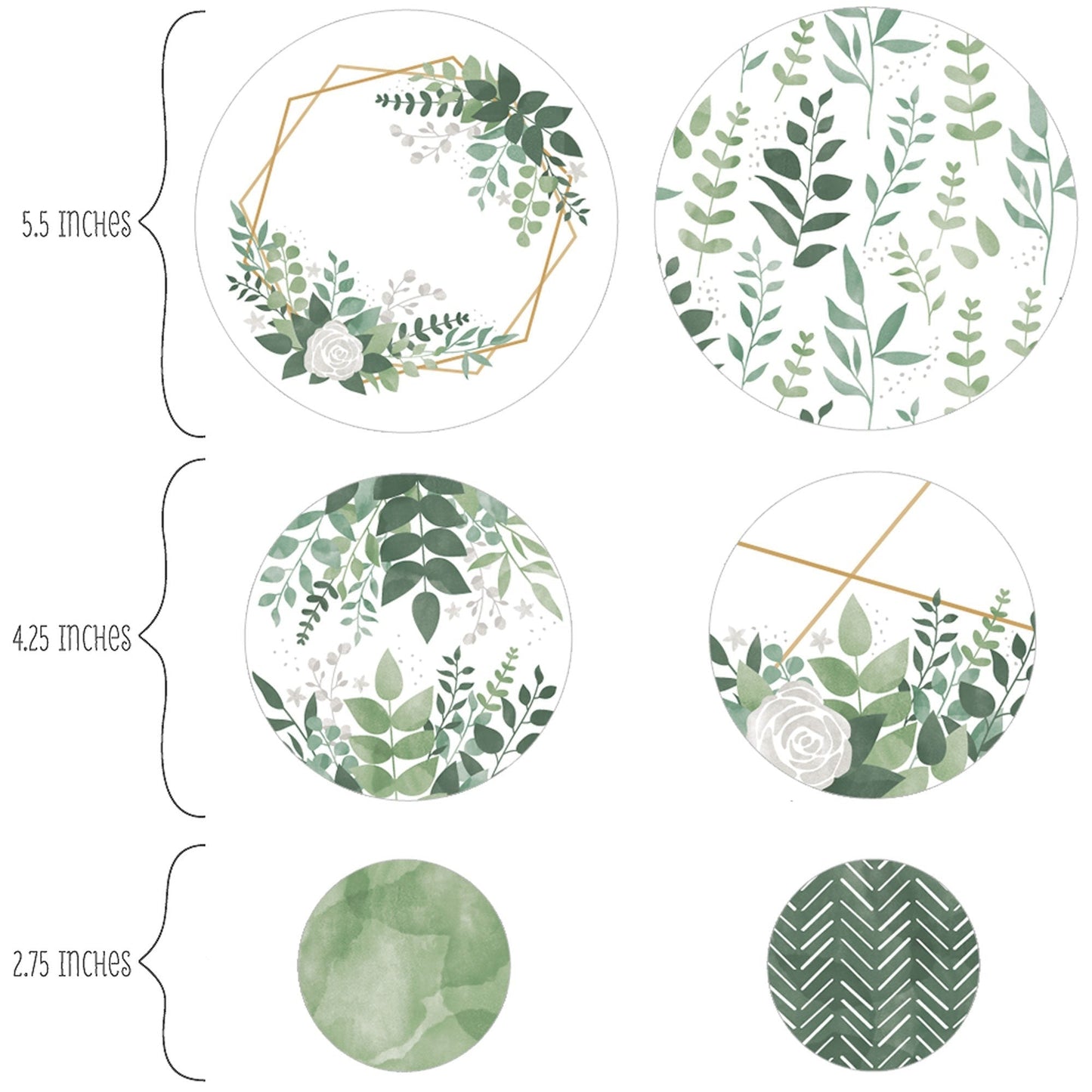 Boho Botanical - Greenery Party Giant Circle Confetti - Party Decorations - Large Confetti 27 Count