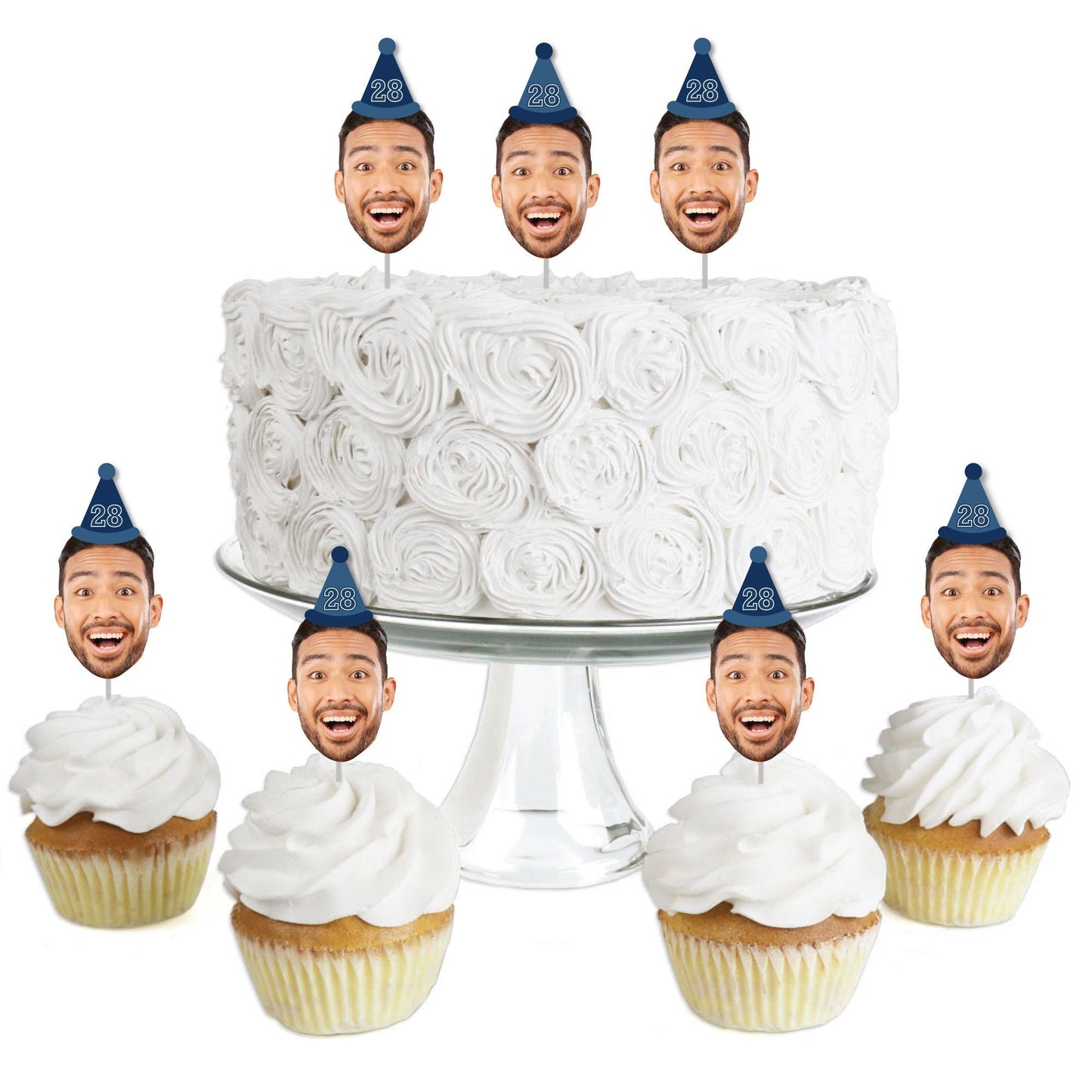 Custom Face Treat Decor - Look Who's Birthday - 24 Ct