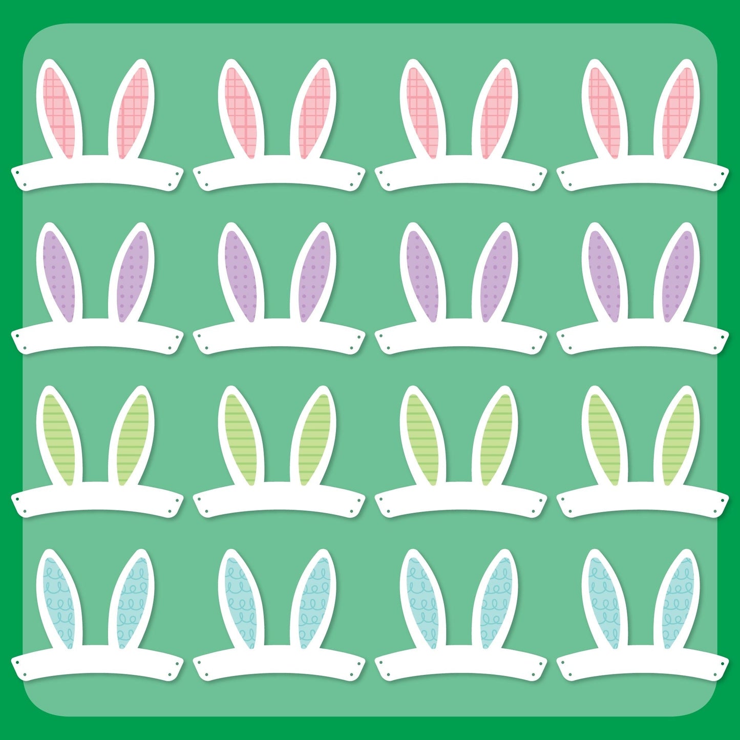 Easter Bunny Ears Headbands - 16 Ct