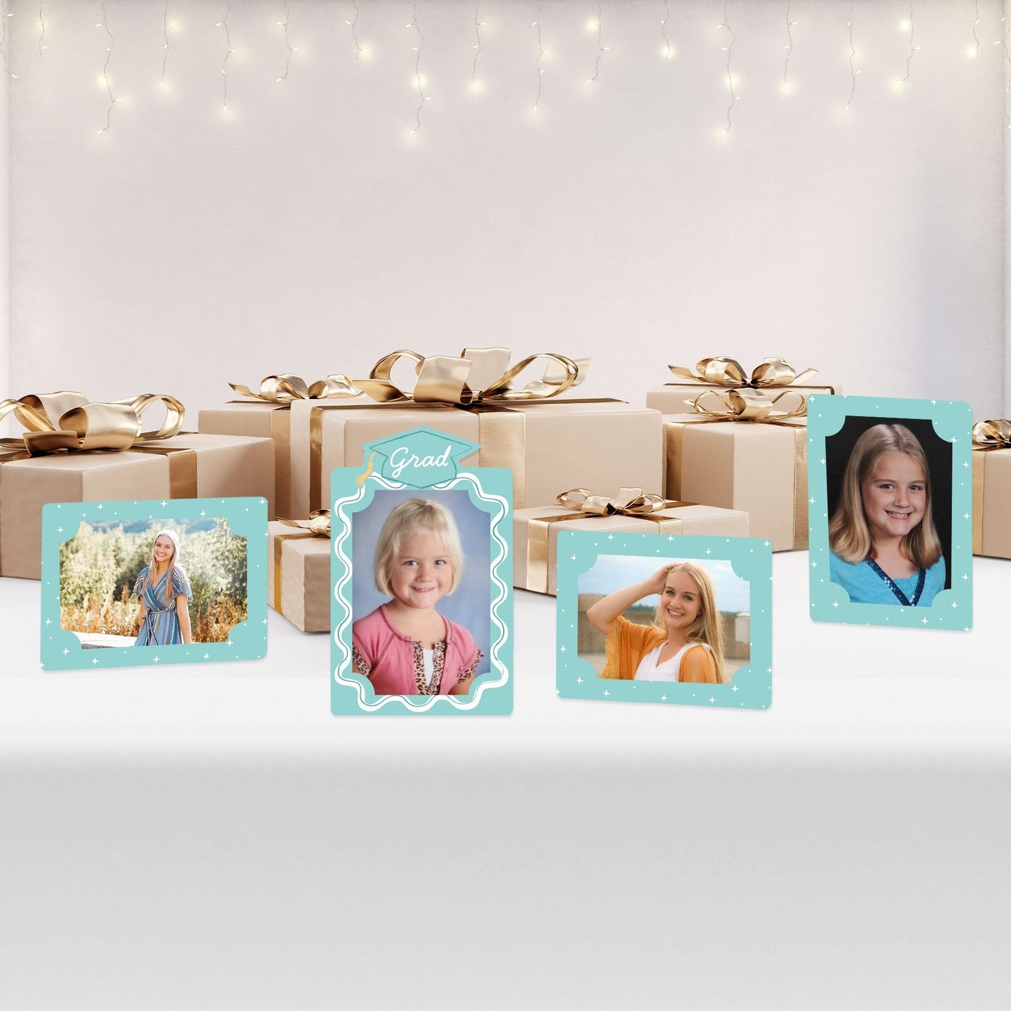 Pastel Grad Paper Photo Frames - 12 Ct