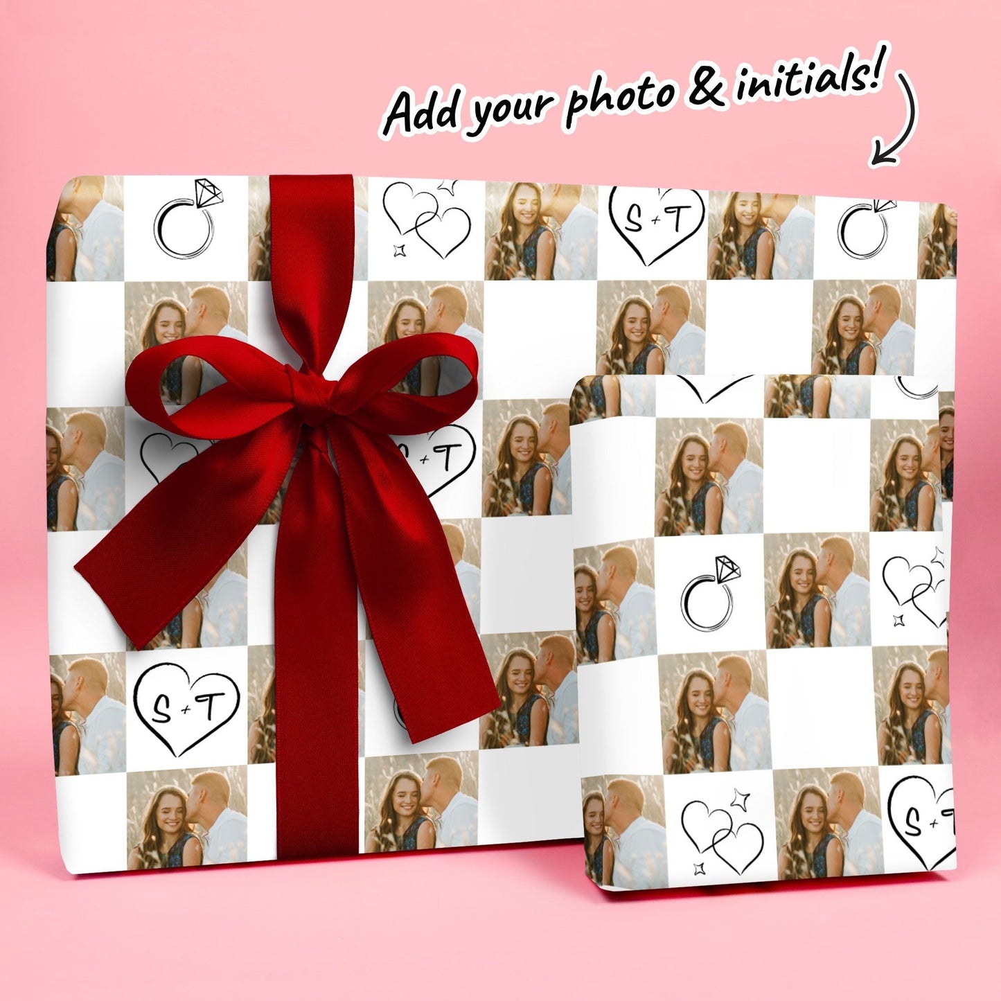 Custom Photo Wrapping Paper - Wedding Rings