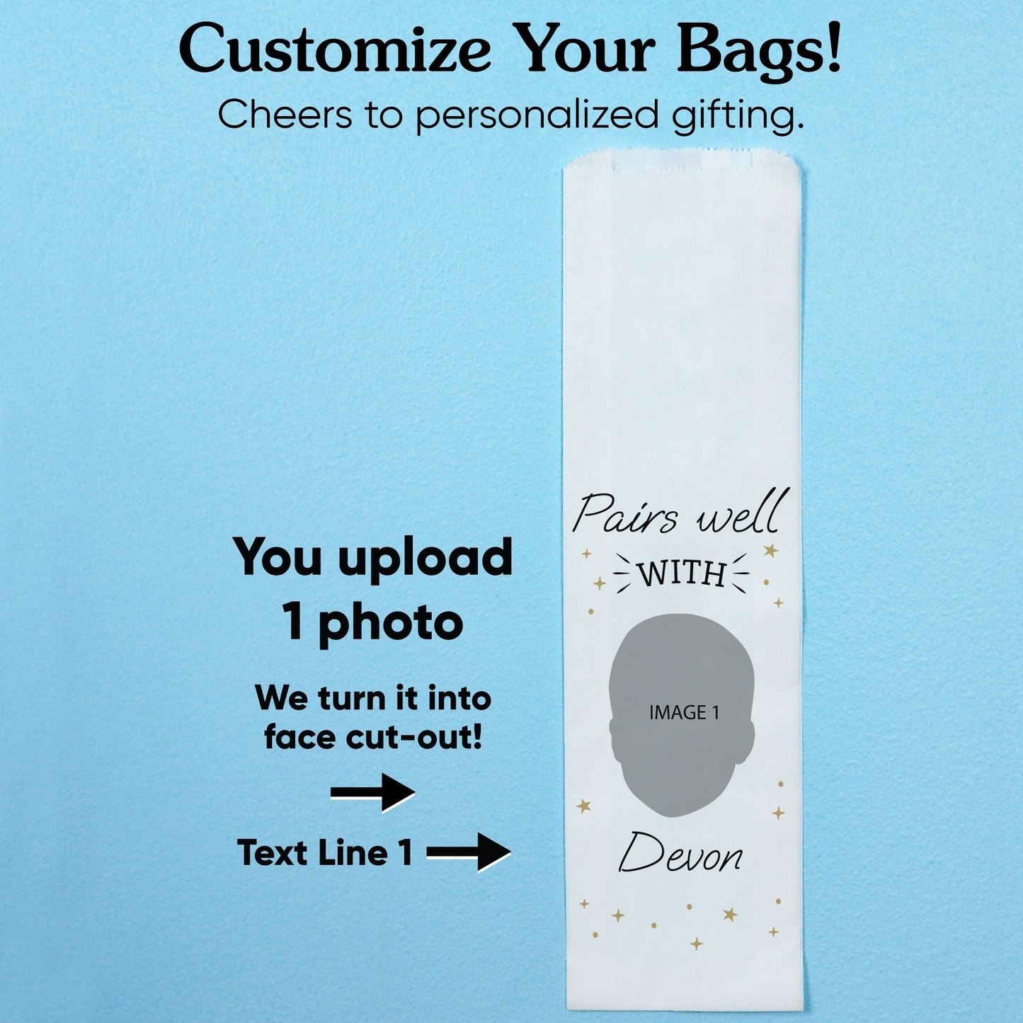 Custom Photo Wine Bags - Pairs Well With