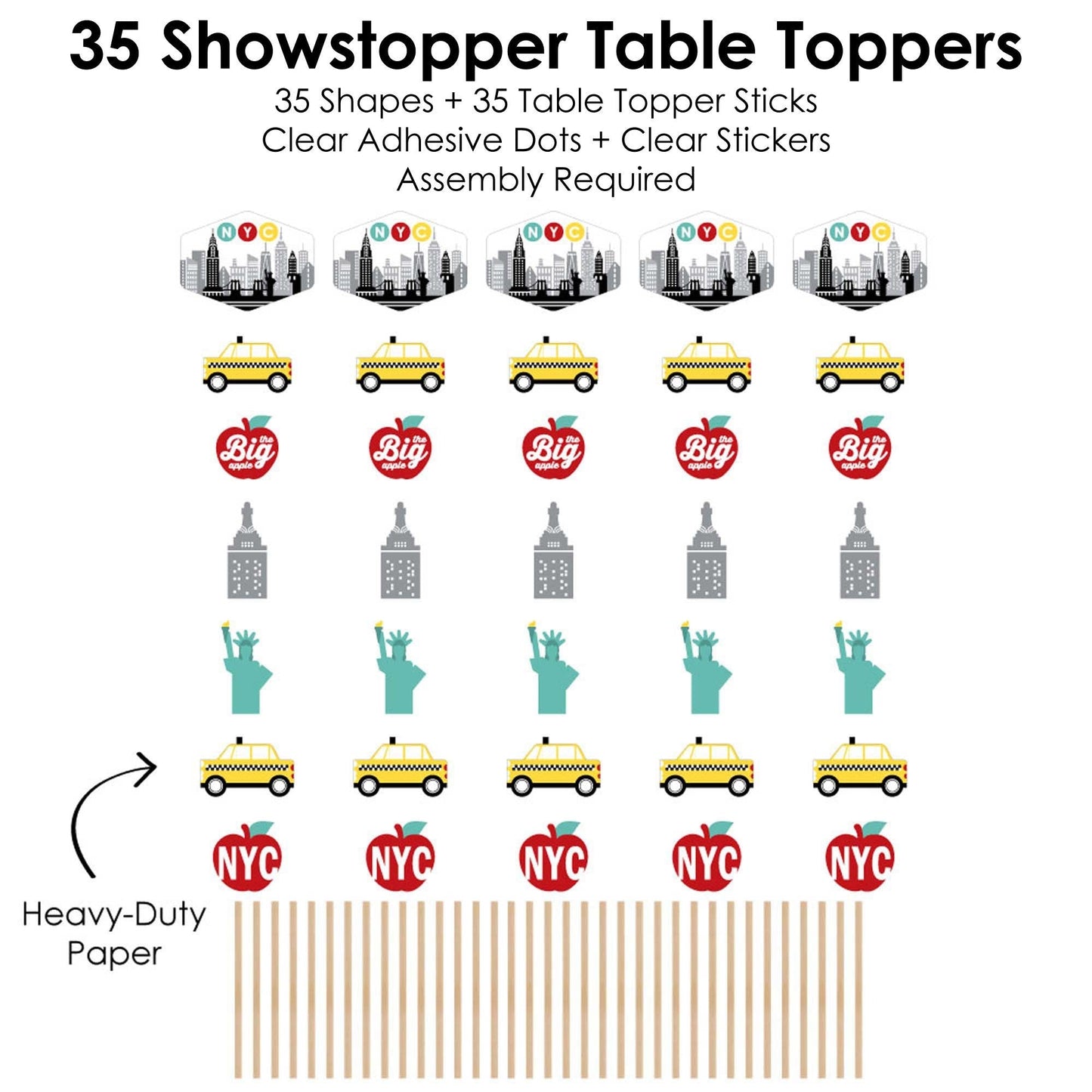 NYC Cityscape Showstopper Table Toppers - 35 Pc