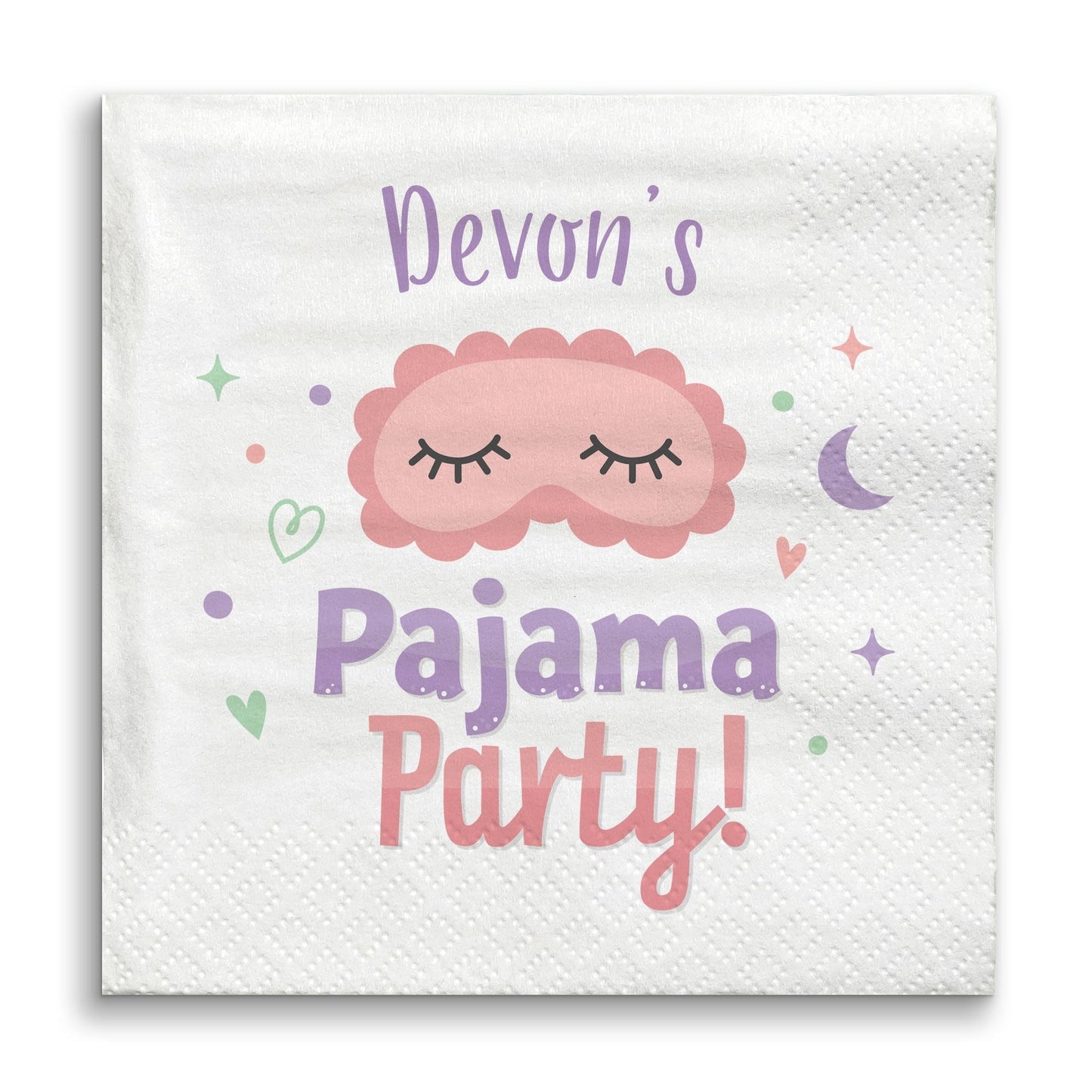 Custom Text Napkins - Pajama Party