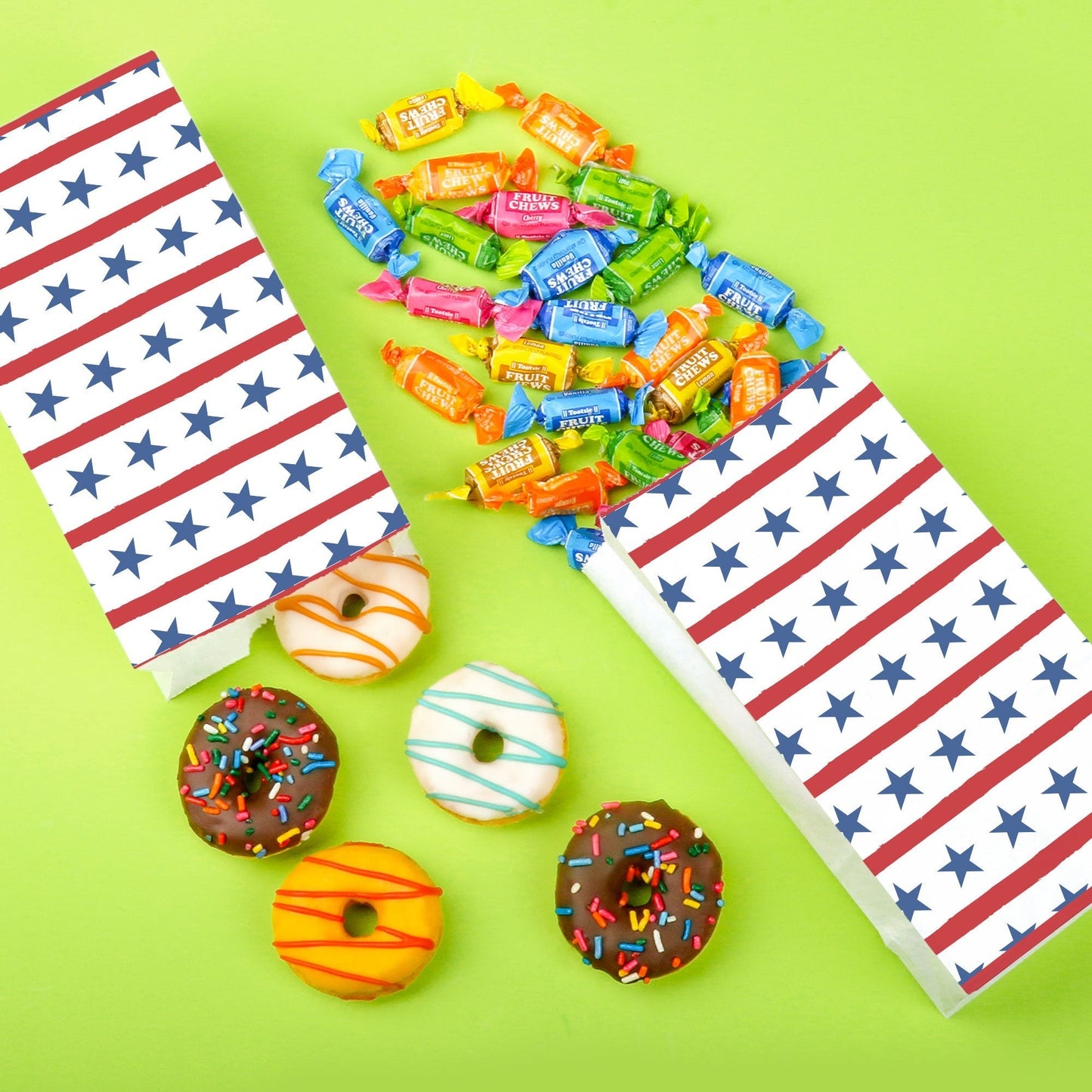 Popcorn Bags - Stars & Stripes - 25 Ct