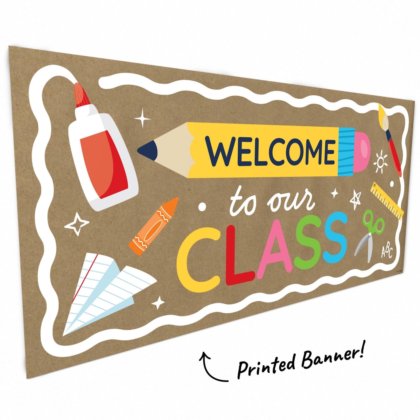 School Supplies Kraft Banner