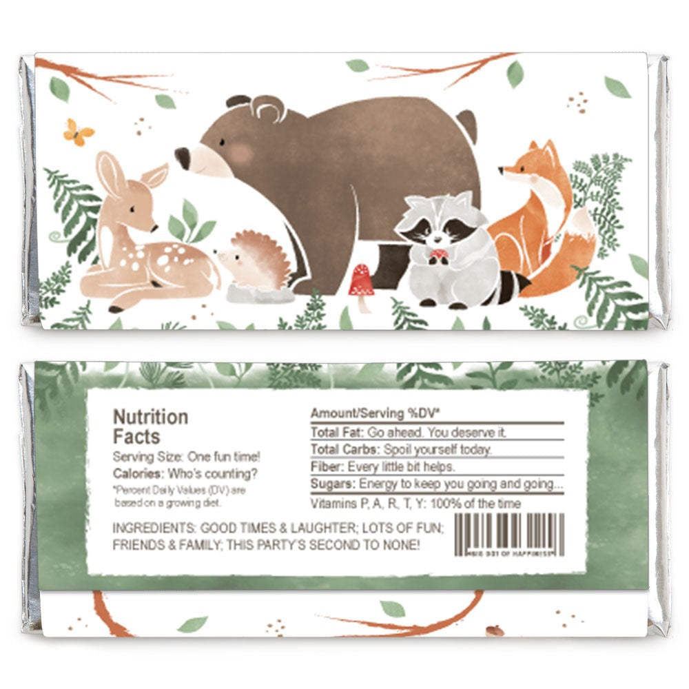 Woodland Animals Candy Bar Wrapper - 24 Ct