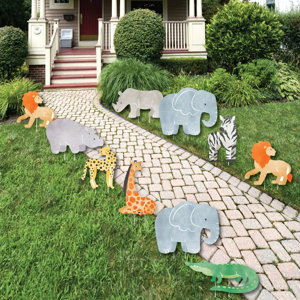 Safari Animals Yard Signs - 10 Ct