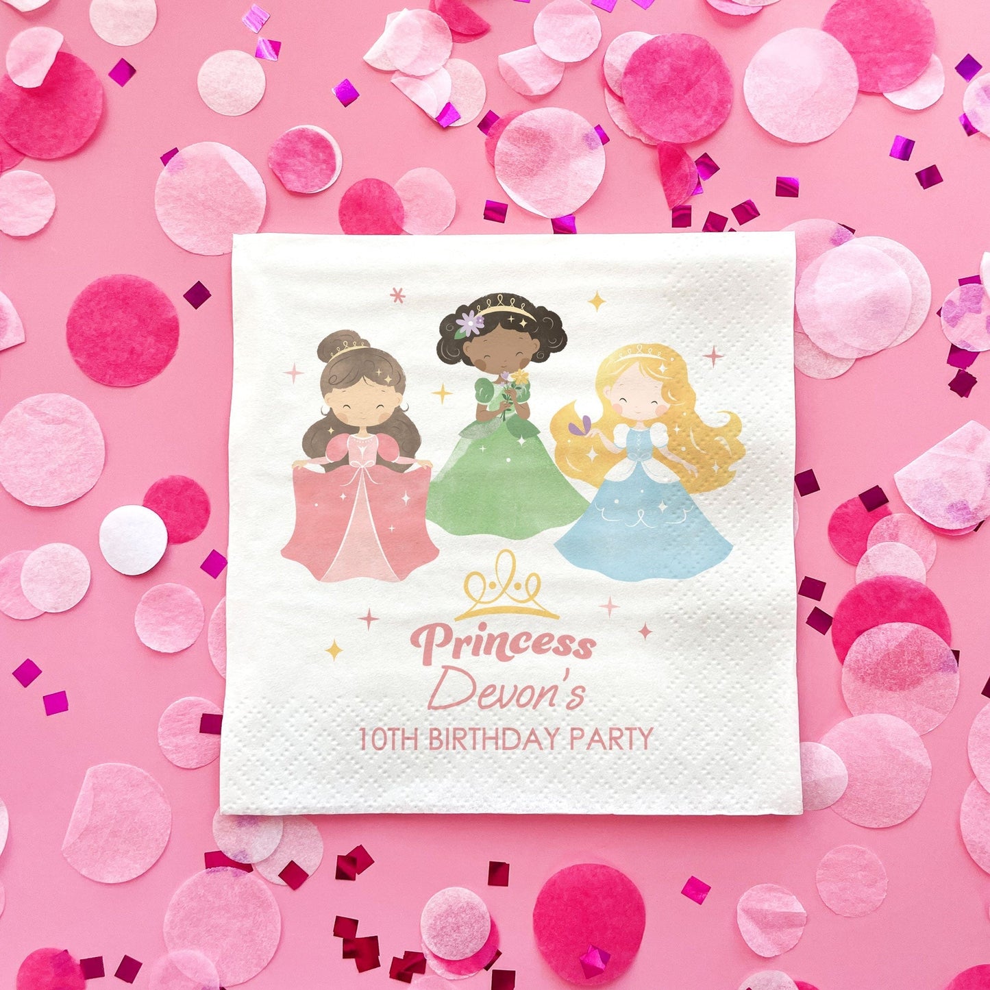 Custom Text Napkins - Princess