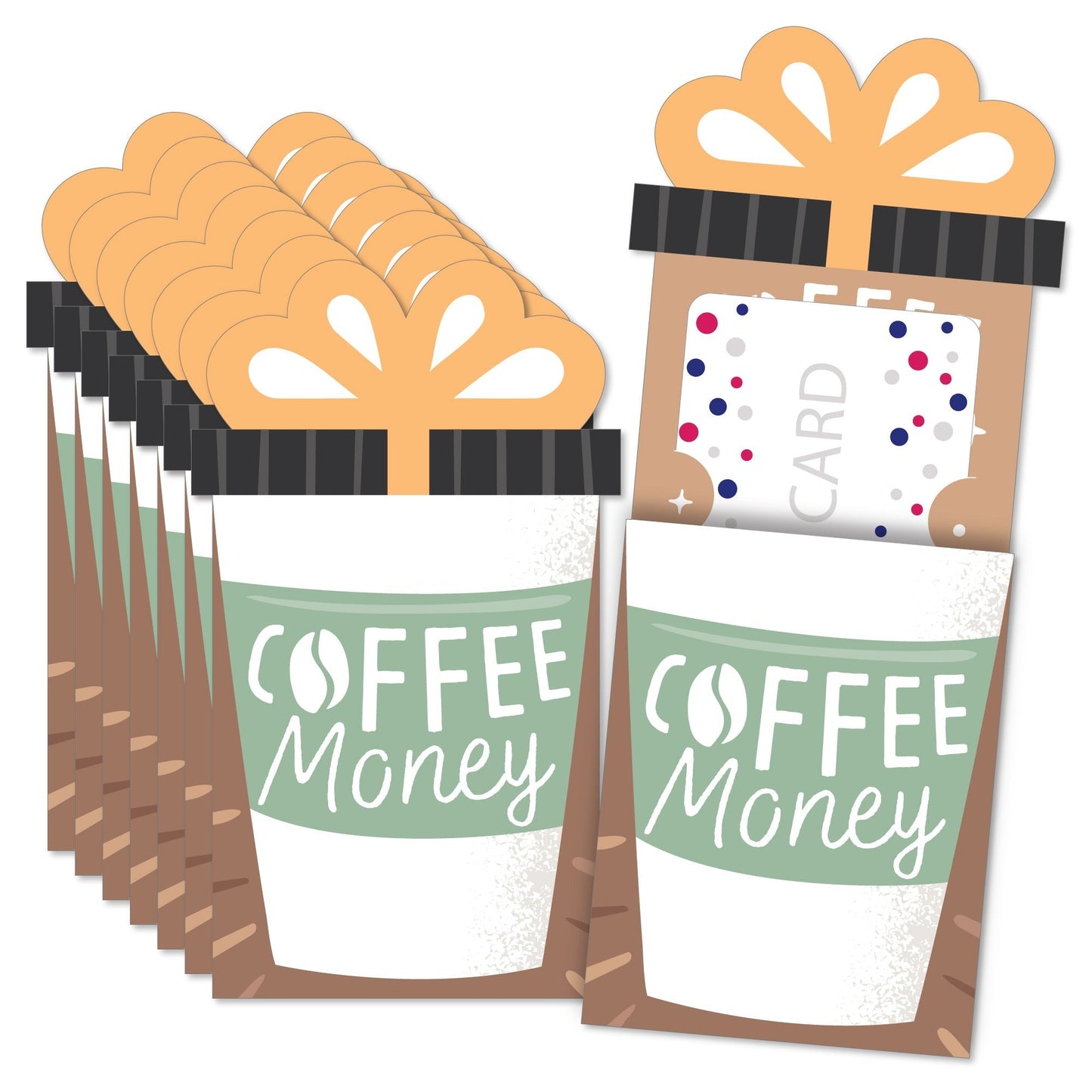 But First, Coffee - Cafe Themed Party Money and Gift Card Sleeves - Nifty Gifty Card Holders - Set of 8
